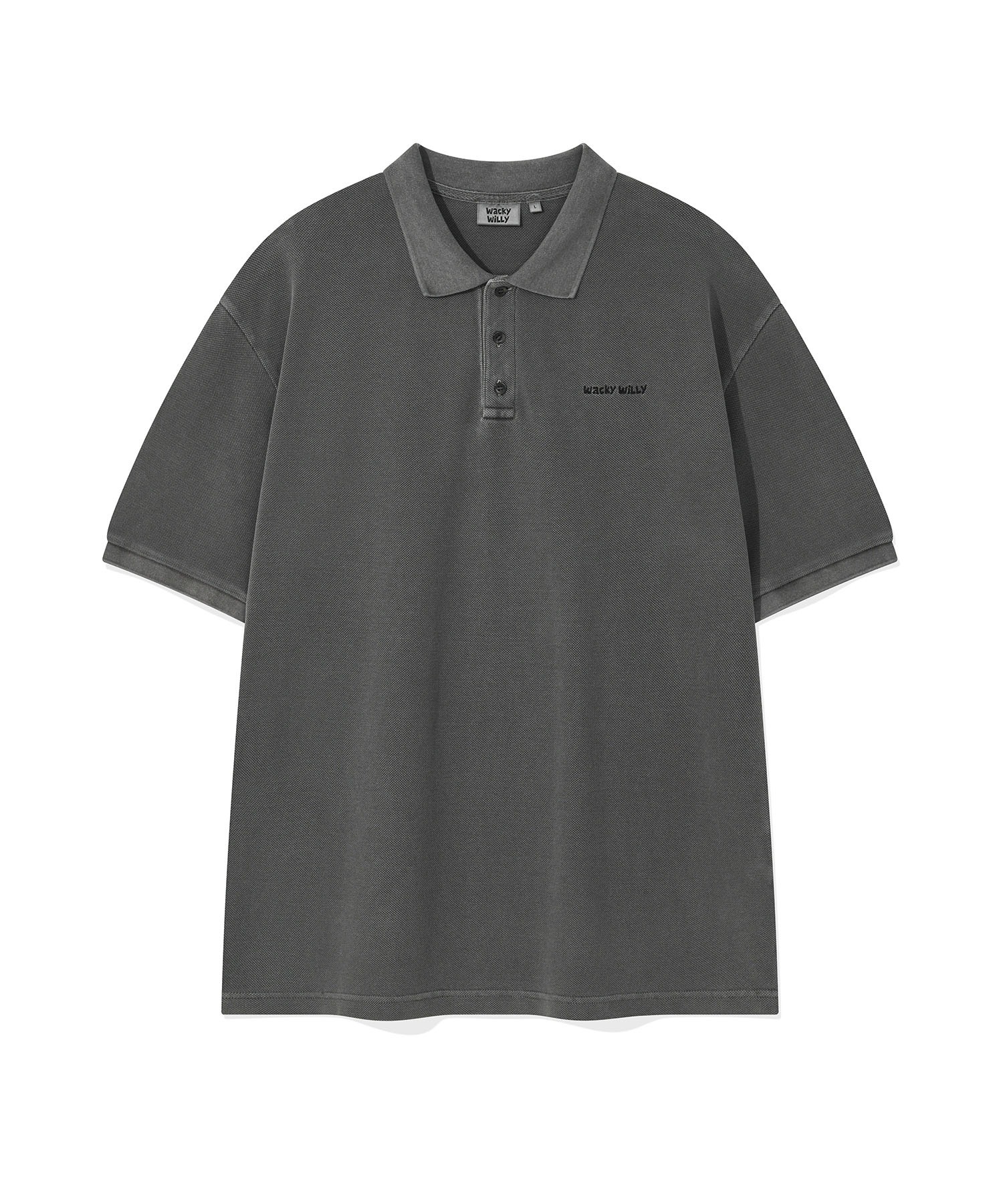 WACKY WILLY Pigment-Dyed Collar T-Shirt