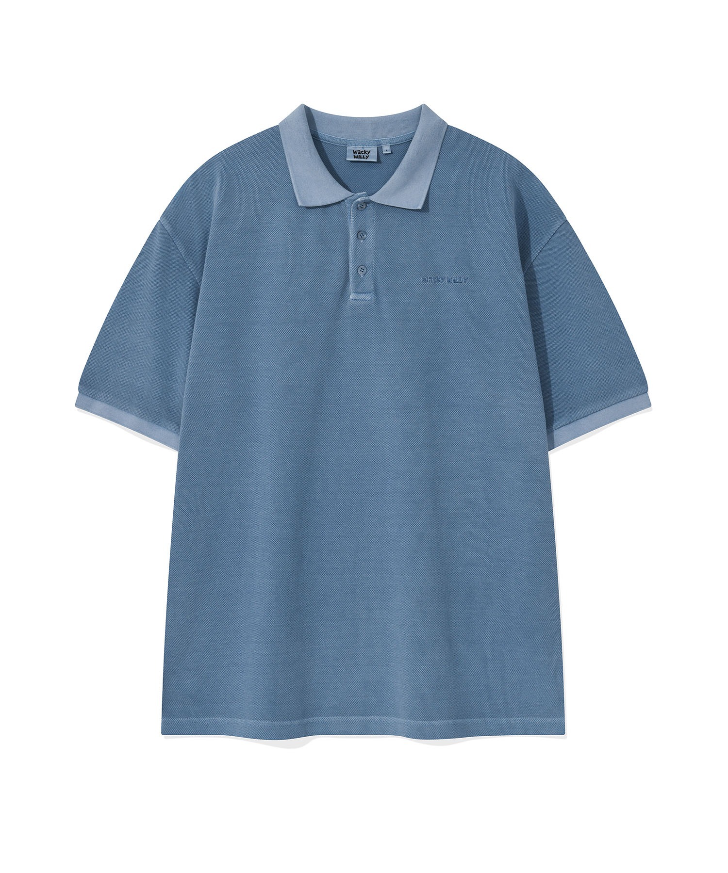 WACKY WILLY Pigment-Dyed Collar T-Shirt