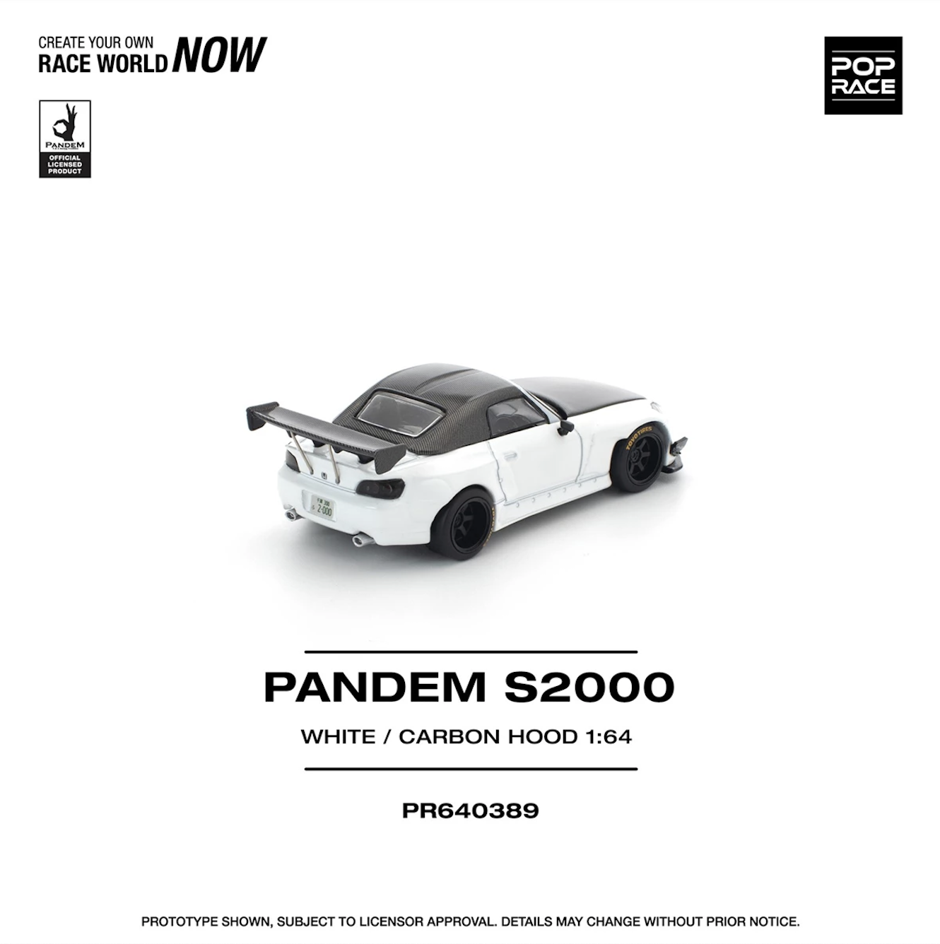【預訂】Pop Race 1/64 Pandem S2000 Softtop White Tooling (PR640389)