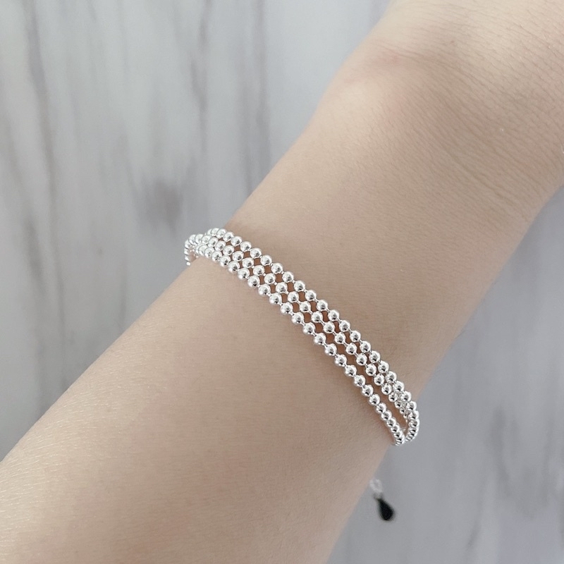 三串珠足銀珠手鍊