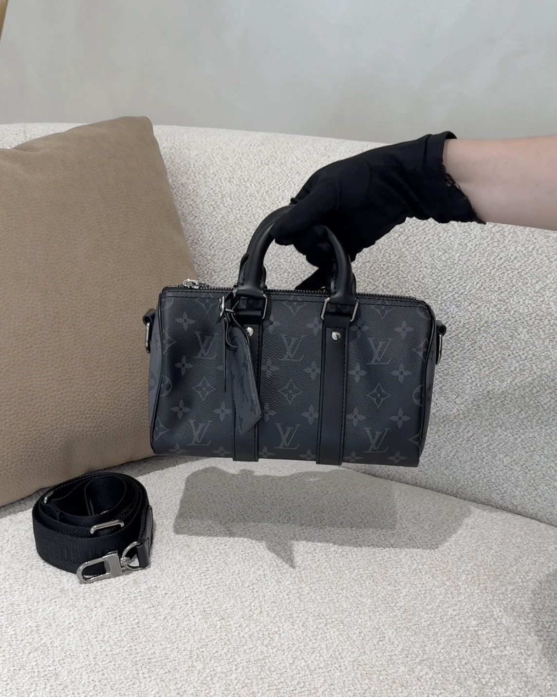 LV｜KEEPALL BANDOULIÈRE 25 黑色老花 M46271