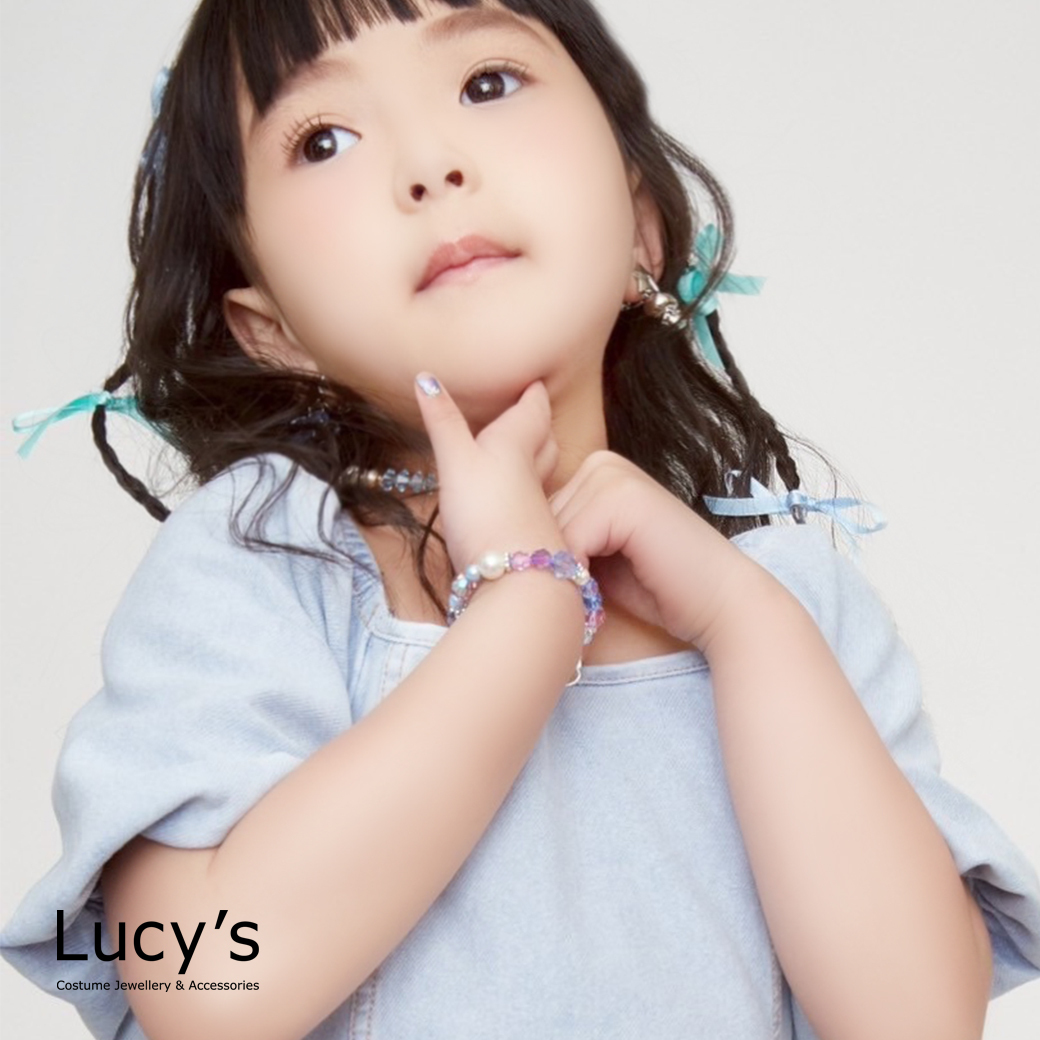 KIDS 兒童系列｜KUROMI 限量聯名 Sweet Pearl 兒童彈性手鍊 (三色) (126408/126409/126410)