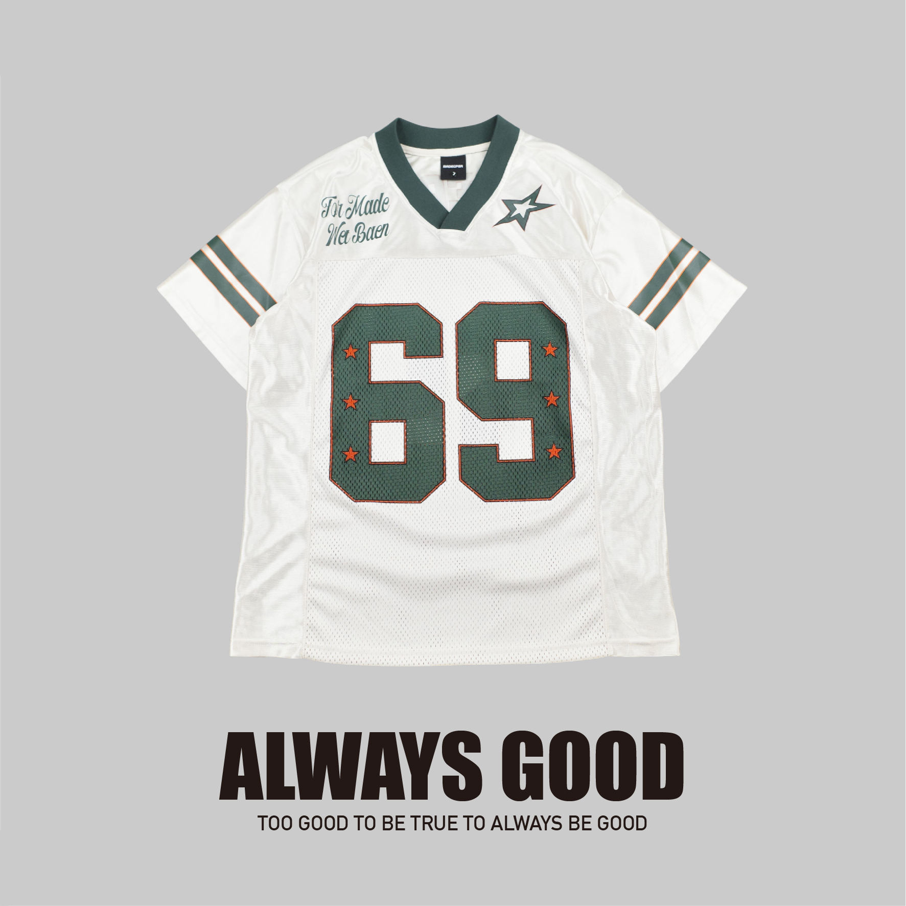 『Always_Good』復古配色 星星 印花 球衣