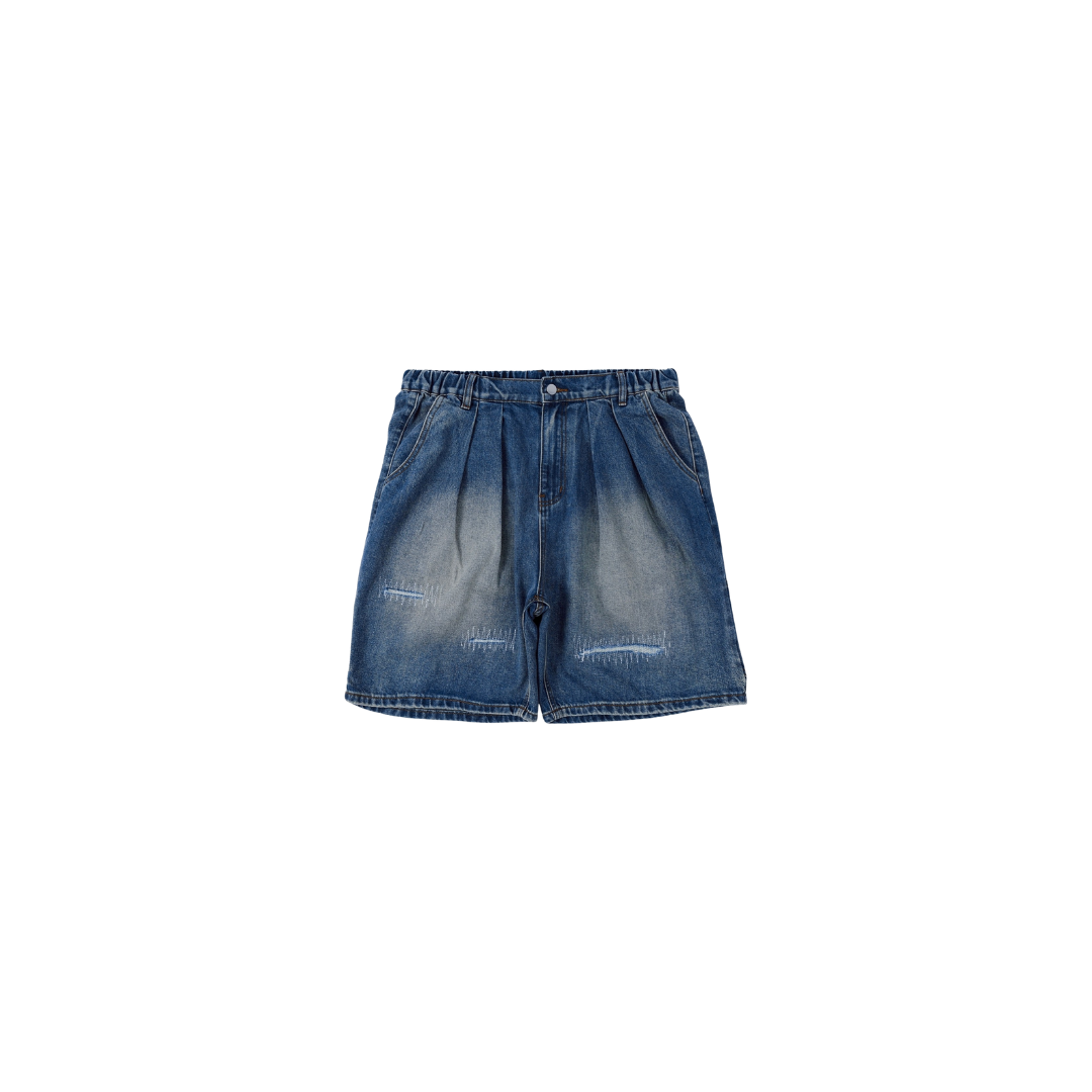 D.CLOSET 寬鬆補釘牛仔短褲