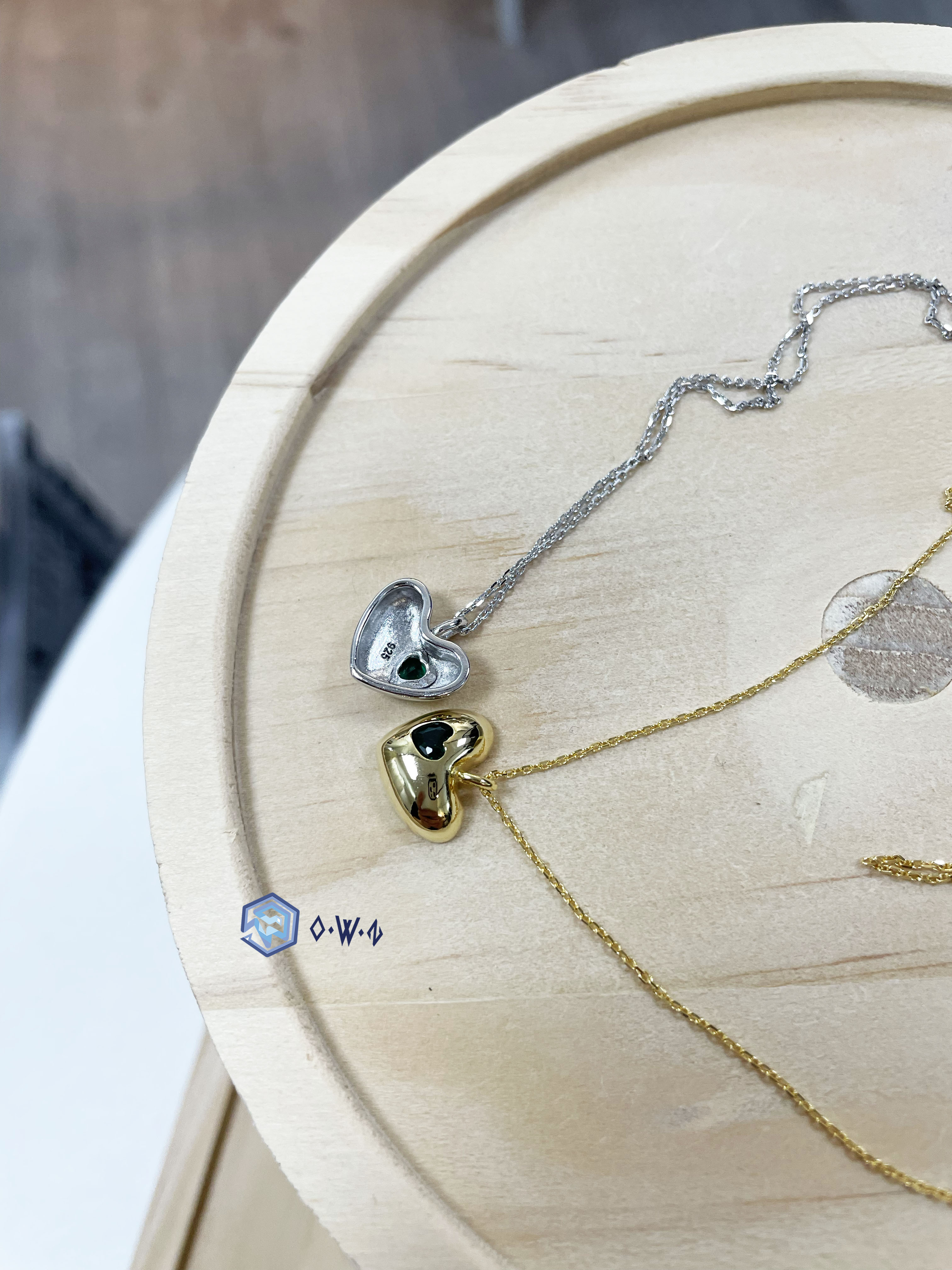 【OWN】韓國 純手工 925純銀系列 項鍊 愛心 心形 墜飾 首飾 飾品 鍍金 銀色
