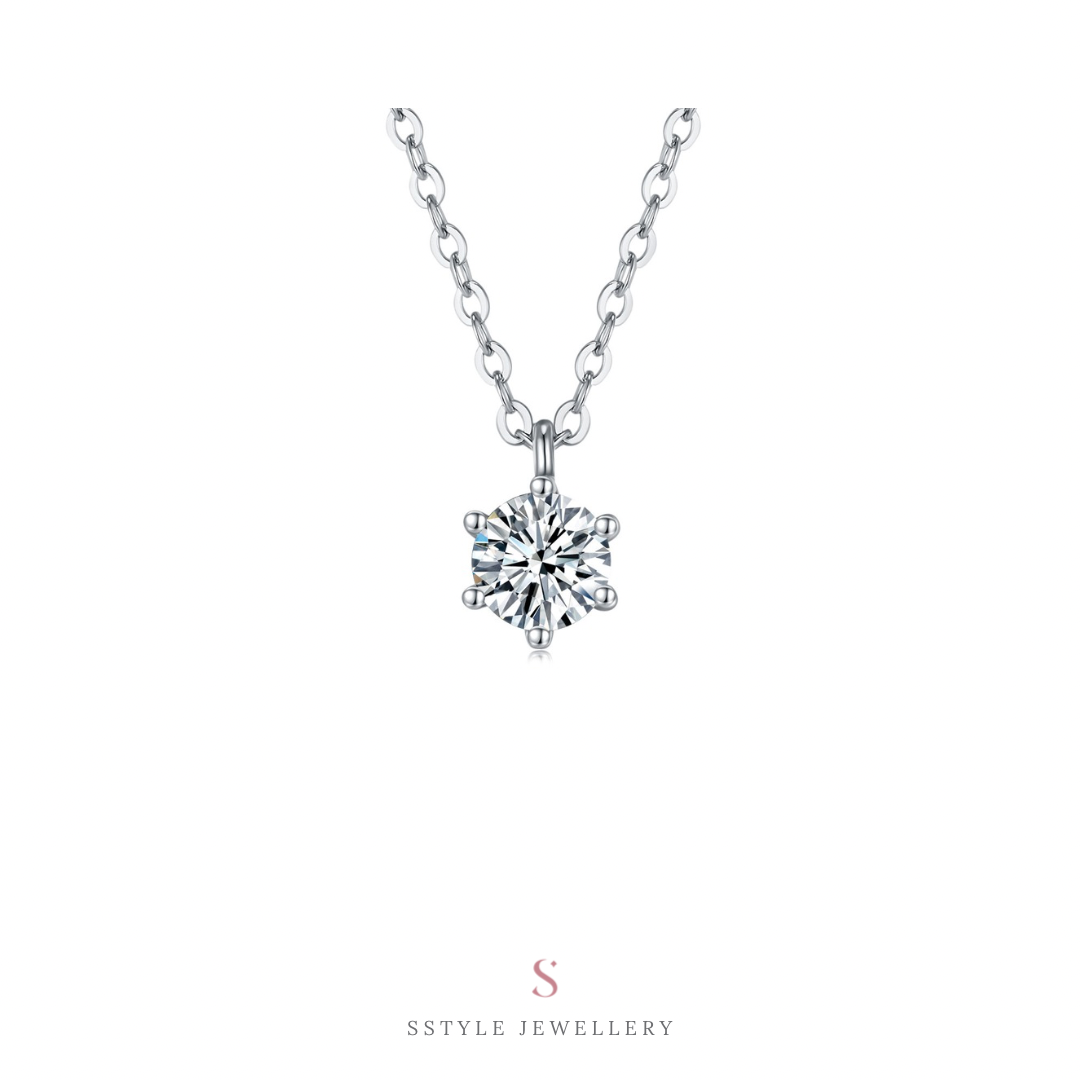 Emery moissanite diamond necklace