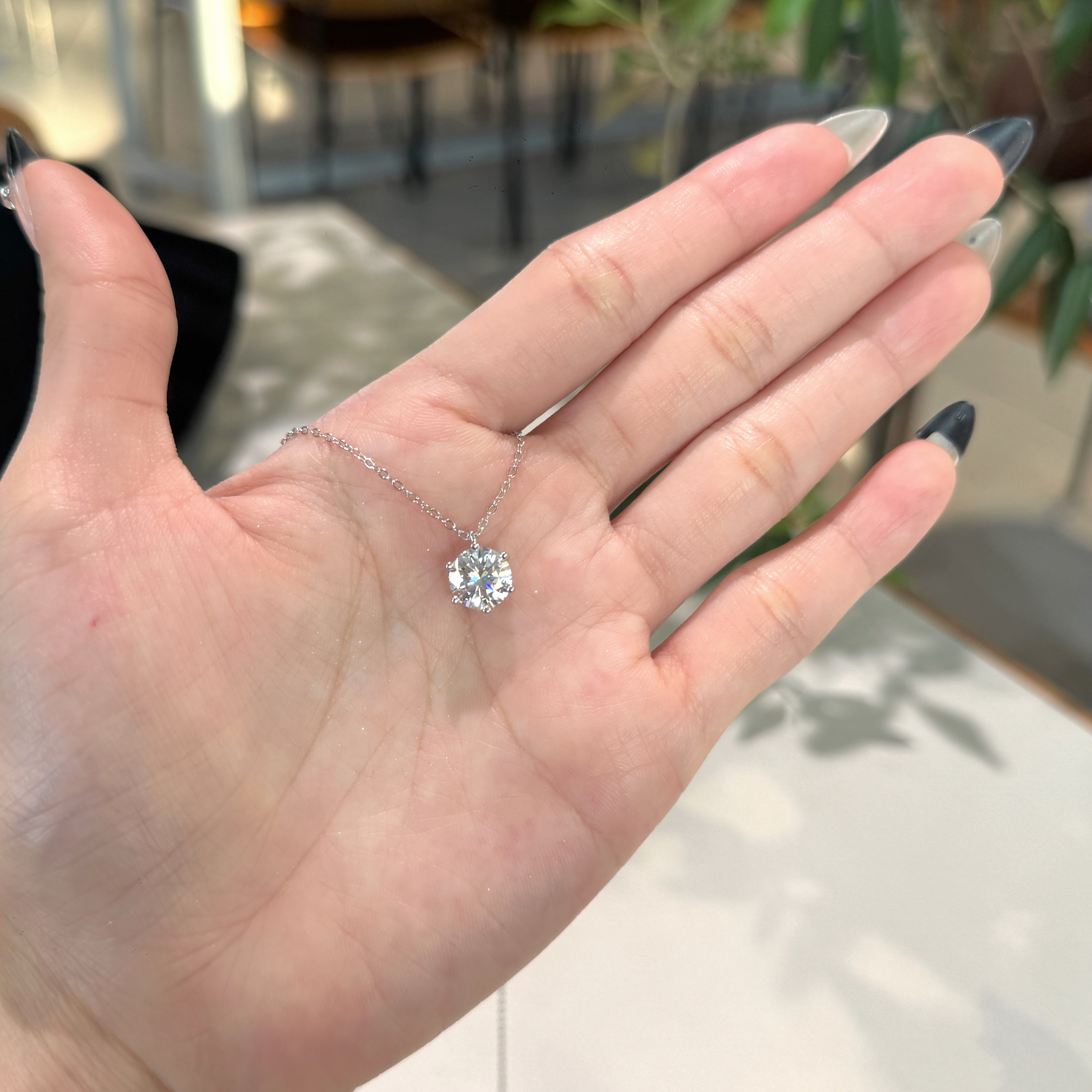 Emery moissanite diamond necklace