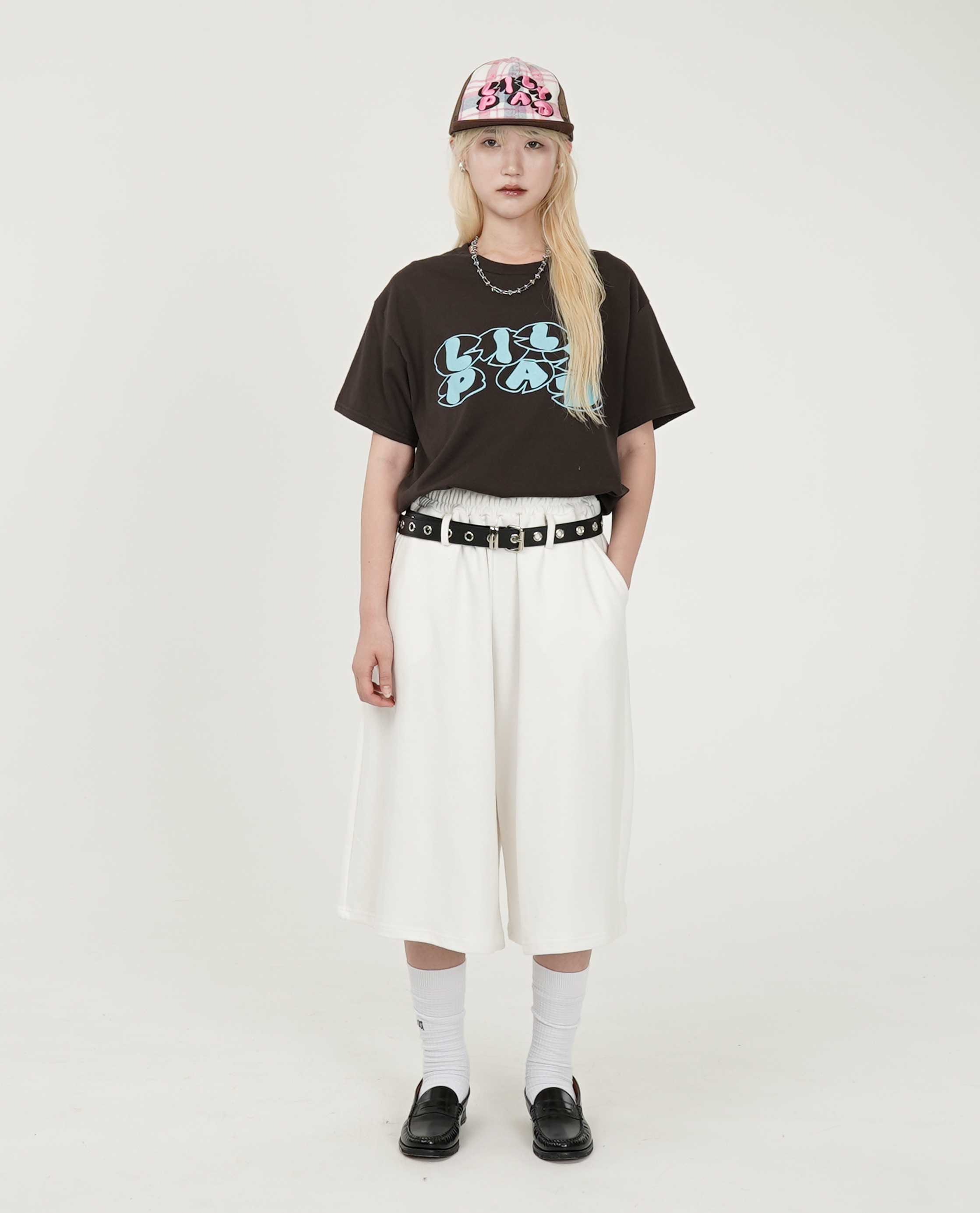 附皮帶膝下挺棉褲