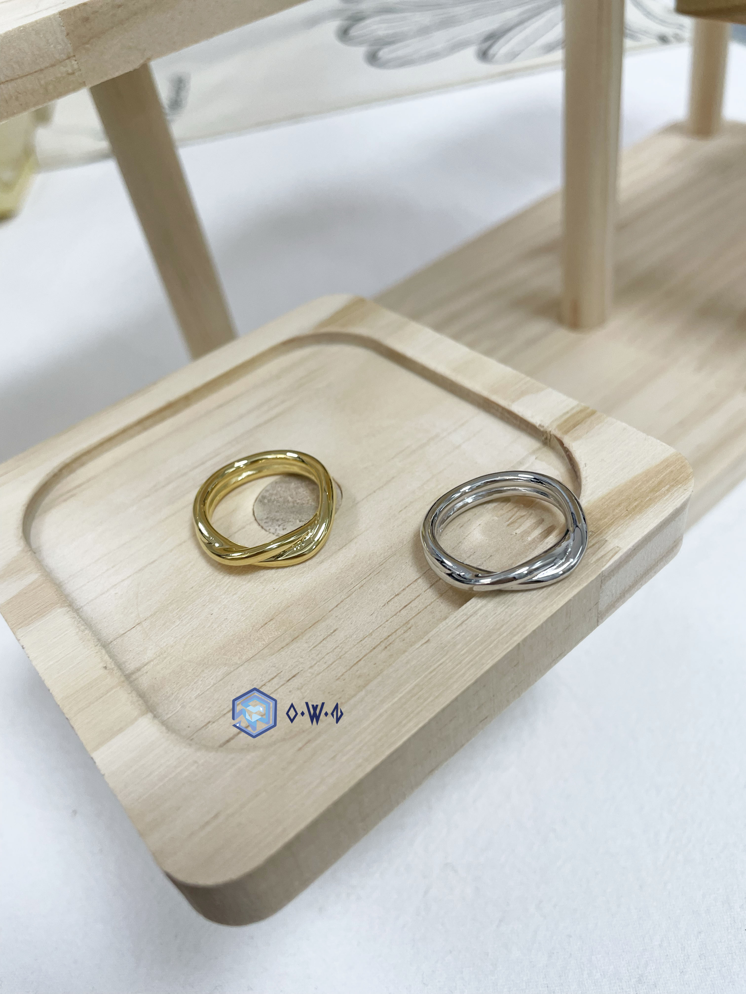 【OWN】韓國 手工 925純銀系列 戒指 飾品 首飾 指環 環繞 鍍金 銀