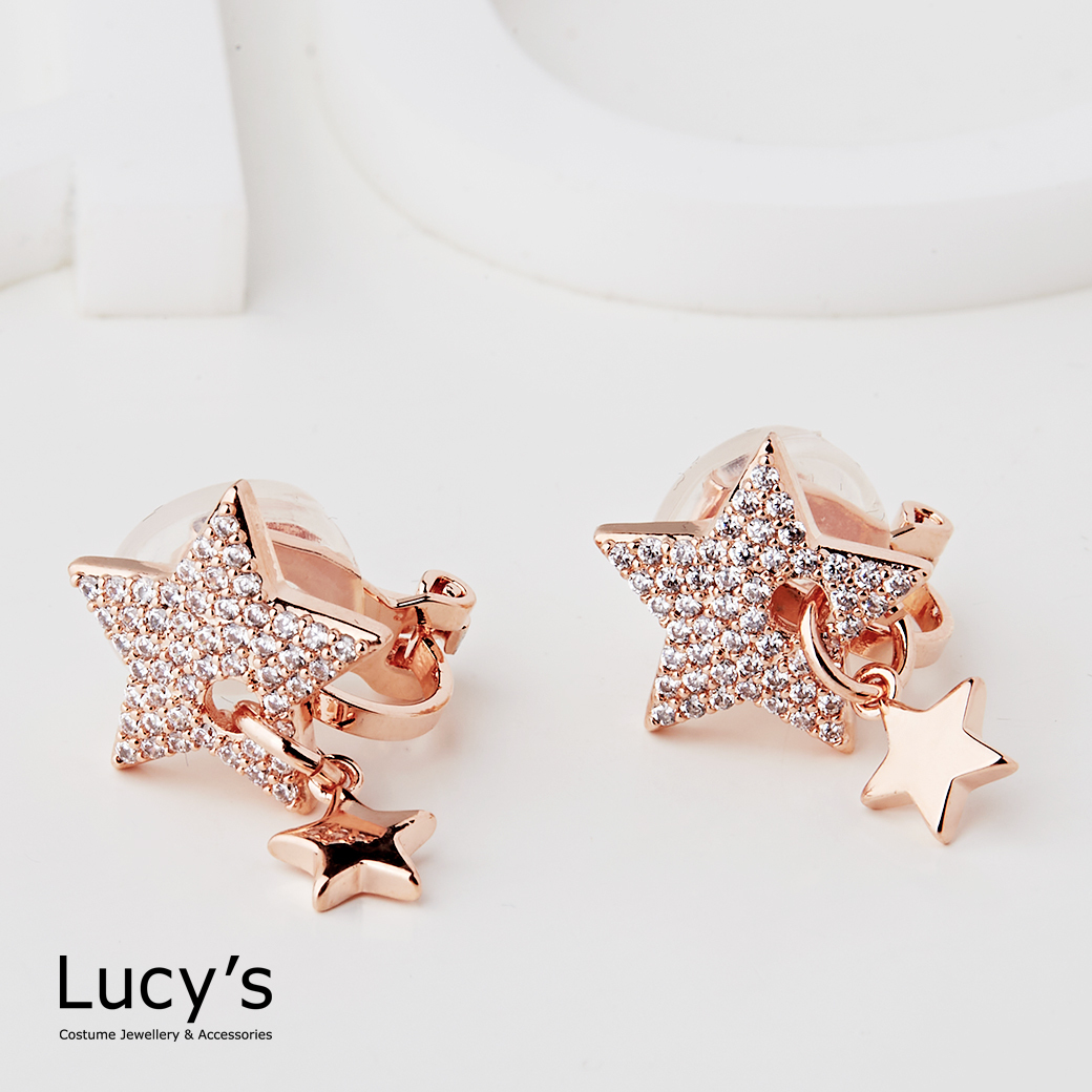 星光搖曳 夾式耳環 (二色) (123412/123413)