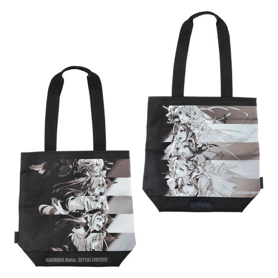 233868 Pbandai 預訂 2025/9月 劇場版マクロスΔ 絶対LIVE!!!!!! × OUTDOOR PRODUCTS BLACK LABEL トートバッグ