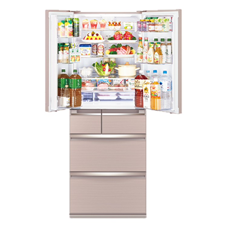 (可議價)MITSUBISHI 三菱電機 605L 日製玻璃鏡面 變頻六門冰箱(MR-WX61C-F-C/C1水晶杏)