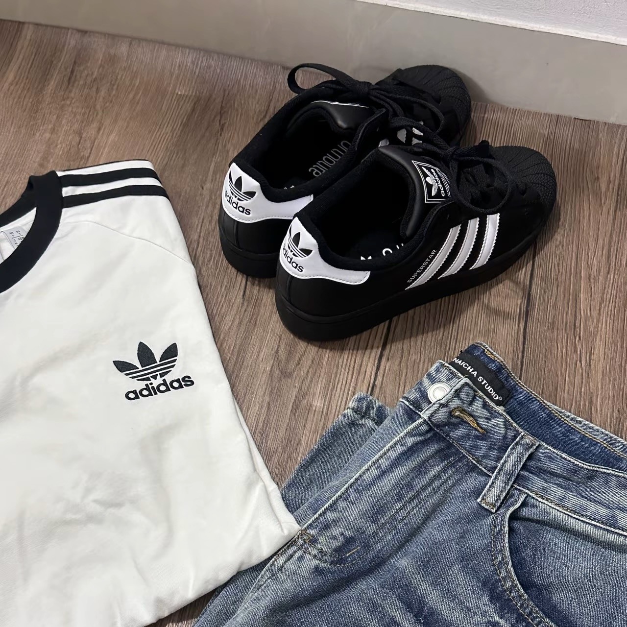 "調貨" ADIDAS SUPERSTAR II 經典拼接貝殼鞋 白尾巴 黑底 JI0079