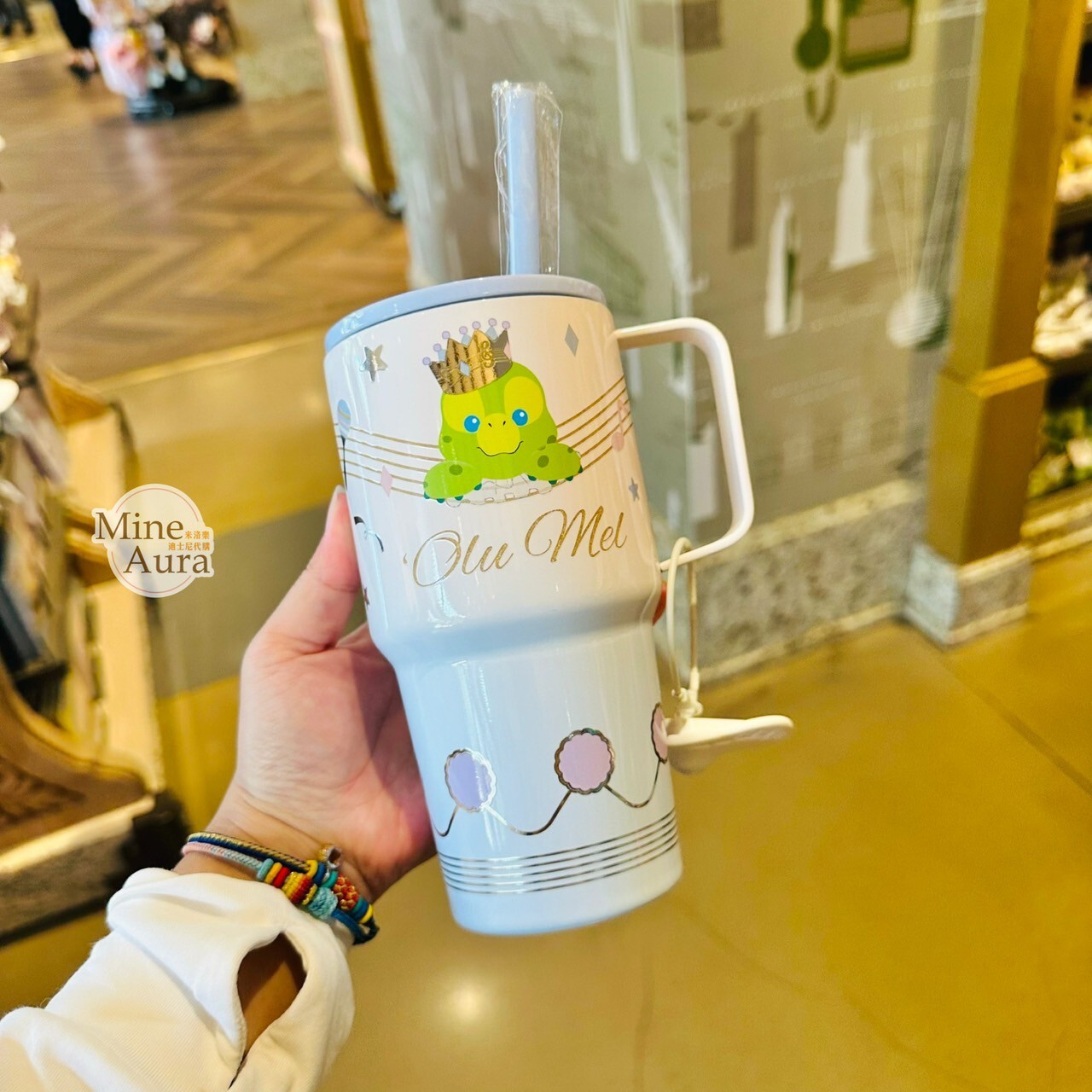 夢幻慶典系列 奧樂米拉 海龜 OluMel 圖案 不鏽鋼 吸管 水杯 -上海迪士尼樂園