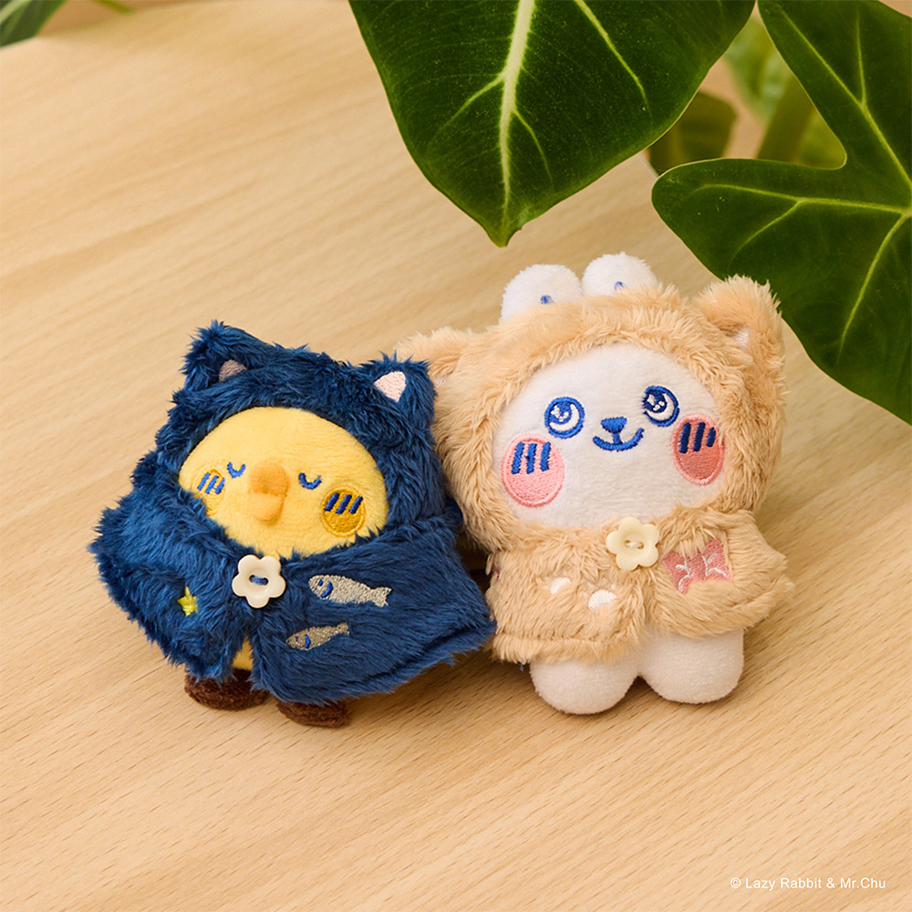 懶散兔與啾先生貓貓絨毛吊飾 [共2款可選擇]
