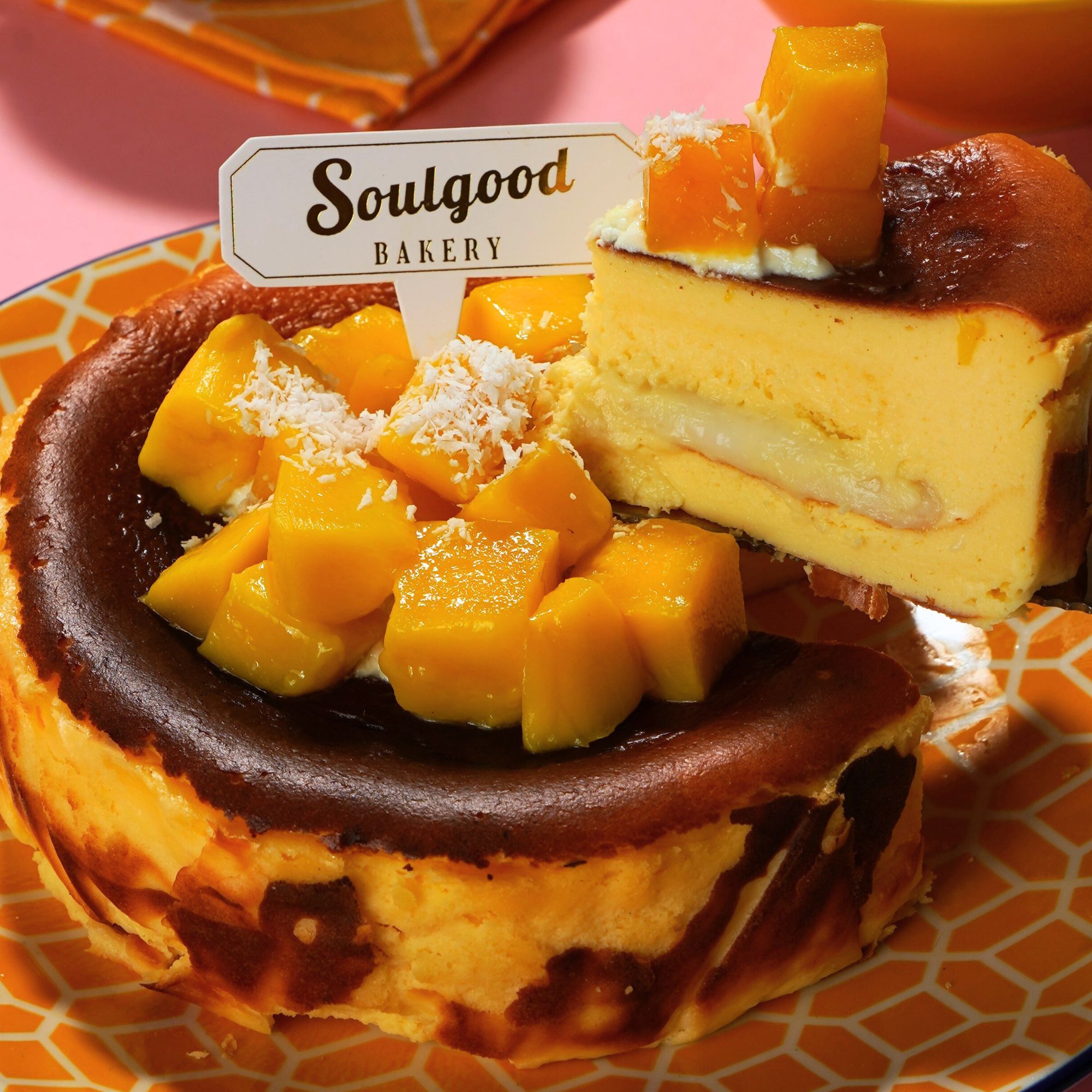 Mango Sticky Rice Mochi Basque Burnt Cheesecake