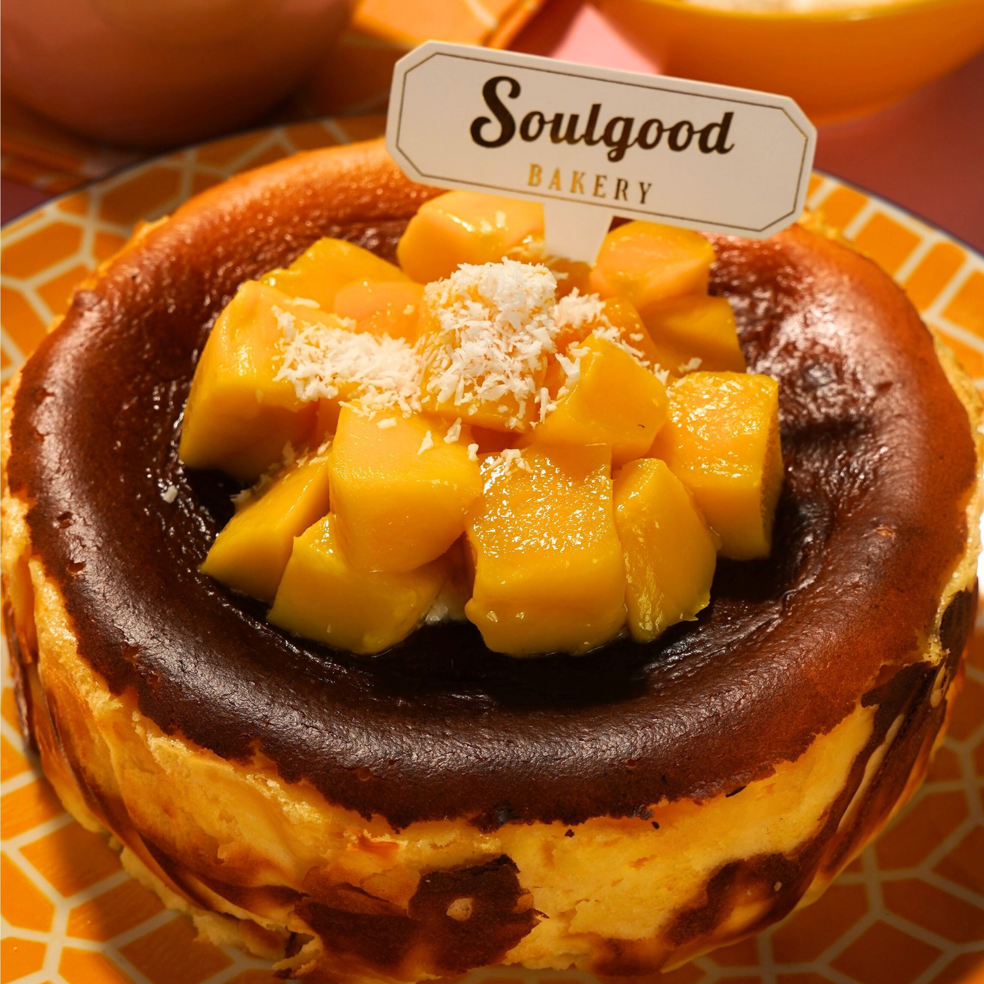 Mango Sticky Rice Mochi Basque Burnt Cheesecake