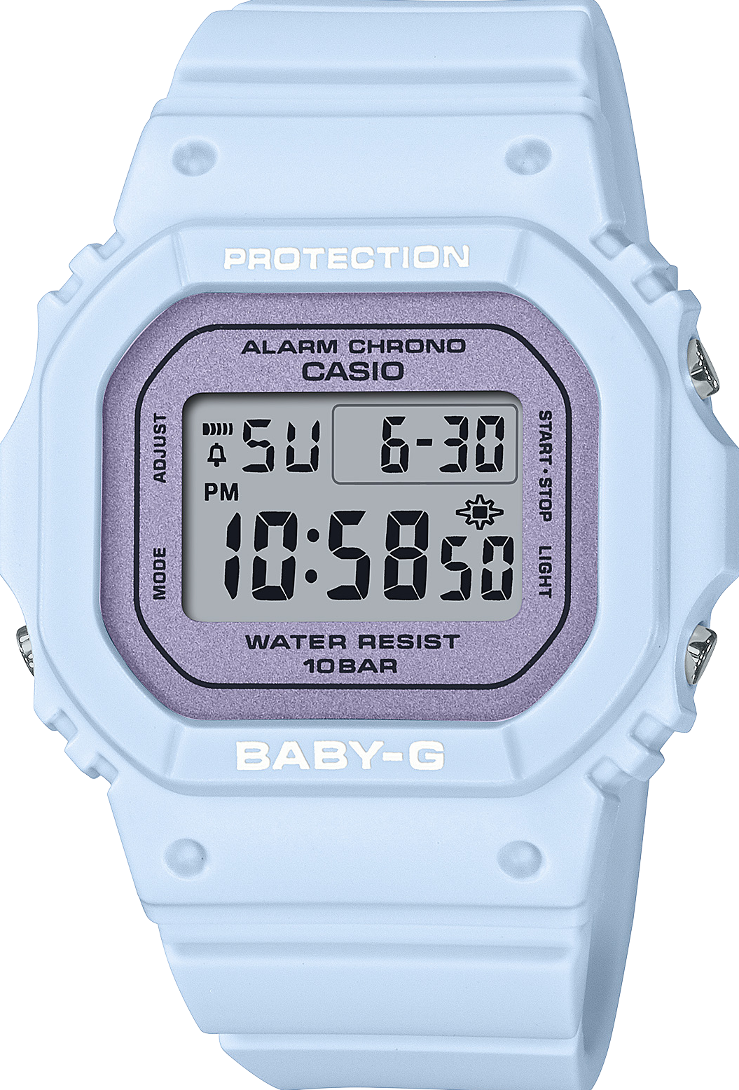 萬年鐘錶 - BABY-G  清新方型經典方型防震電子錶 BGD-565SC-2  錶徑 : 37.9 MM