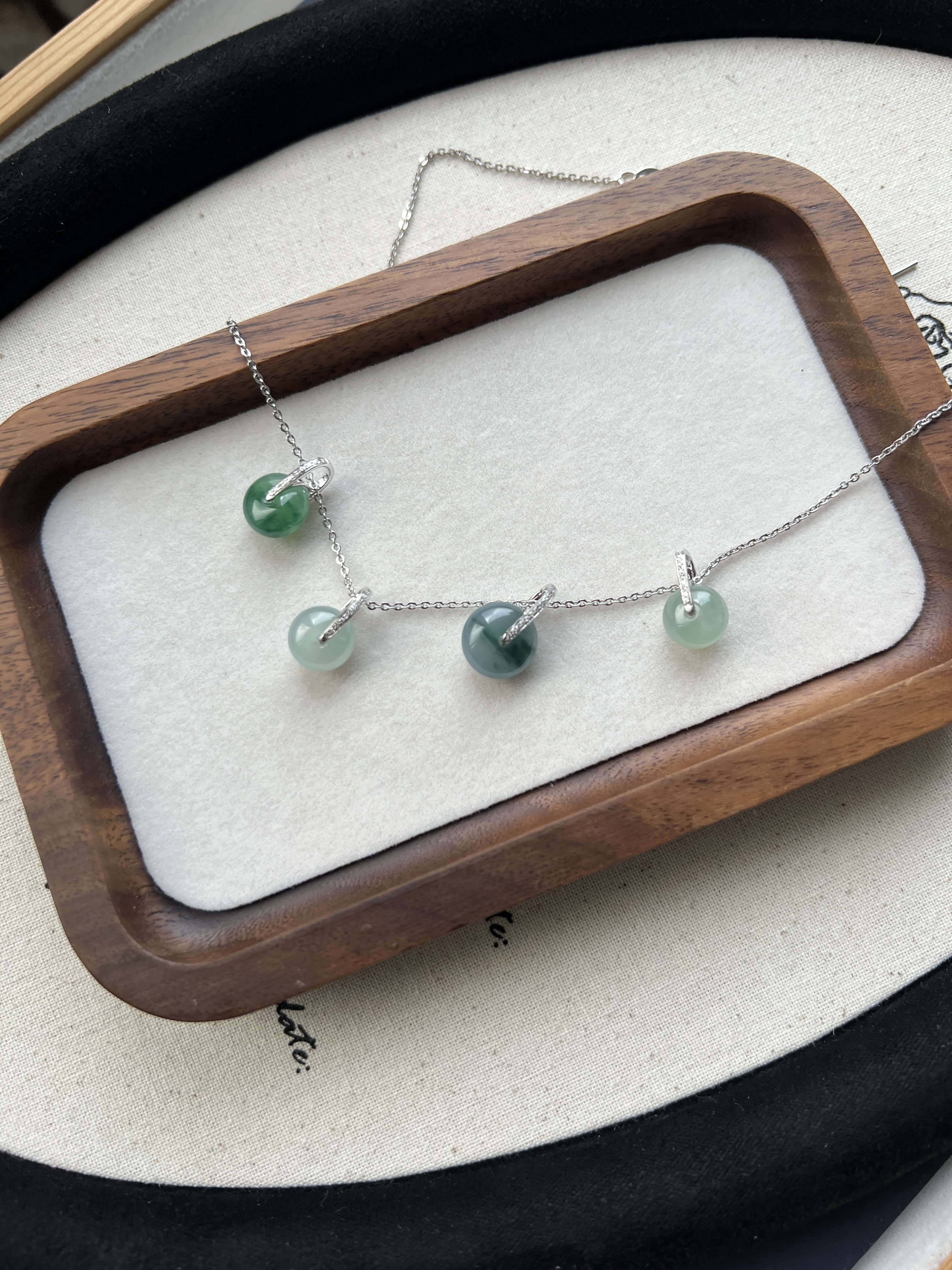 18k真鑽鑲嵌鼓珠吊墜-綠