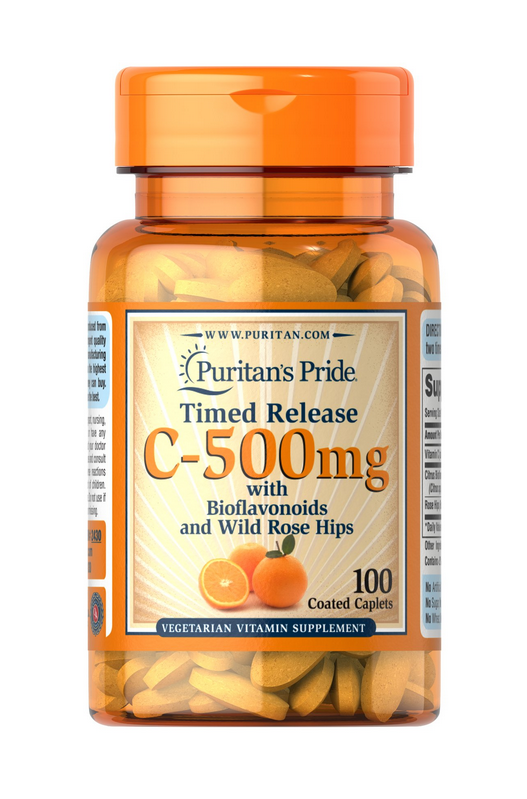 【Puritan's Pride】維他命C-500 添加玫瑰果 Vitamin C-500 長效緩釋型 100錠