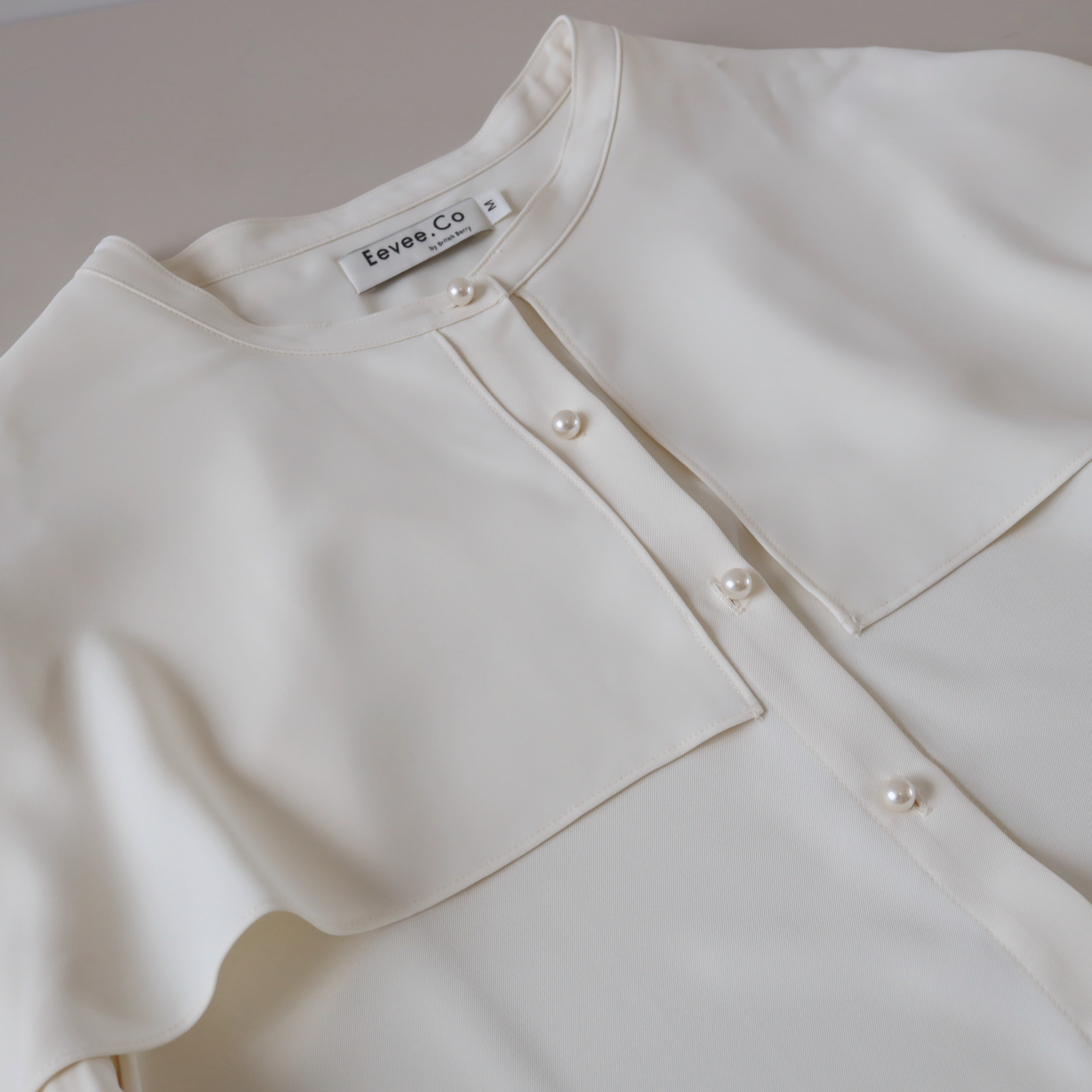 現貨 7213 珍珠鈕雪紡上衣