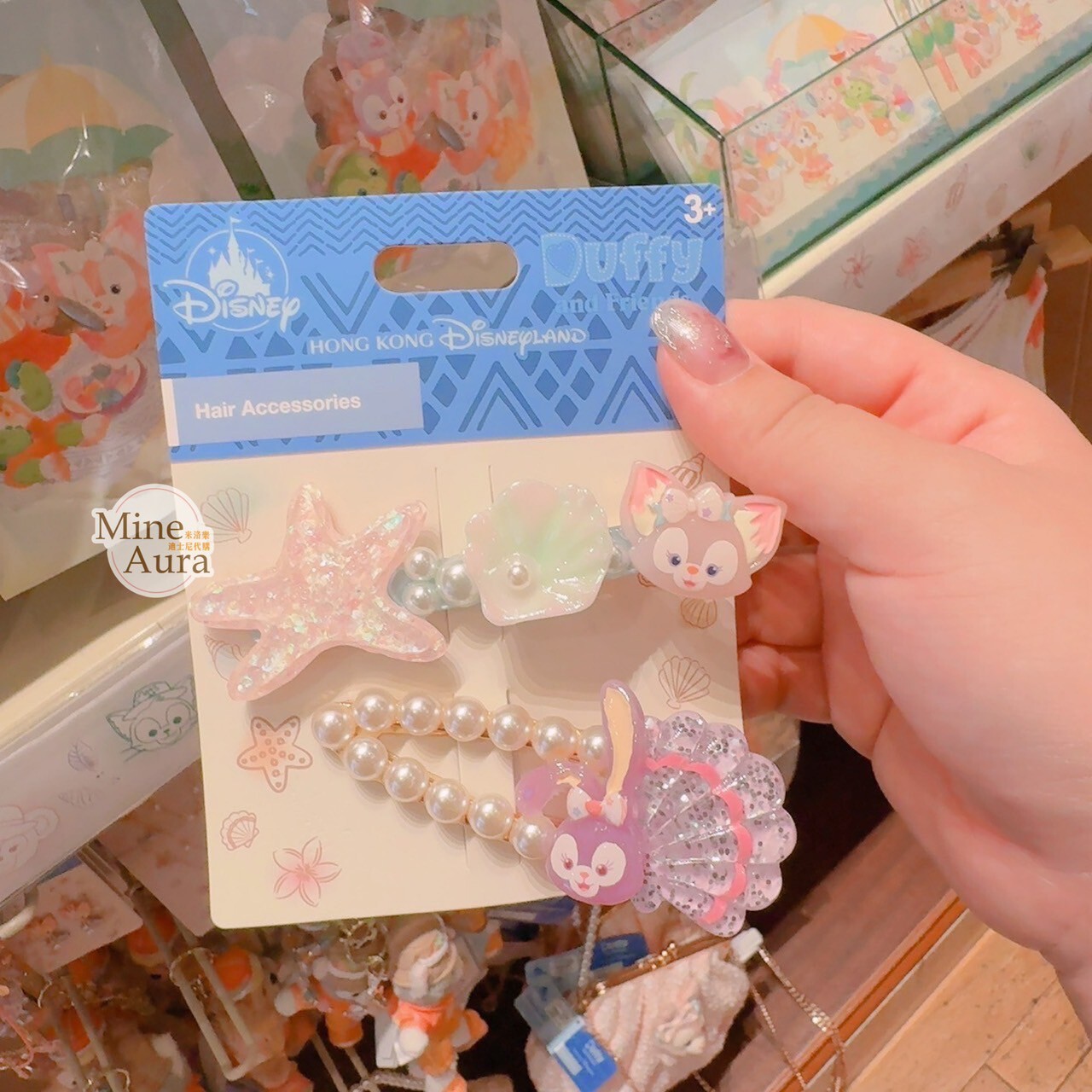 海灘派對系列 達菲Duffy與好友 大頭造型 髮夾 2入組 髮飾 -香港迪士尼樂園