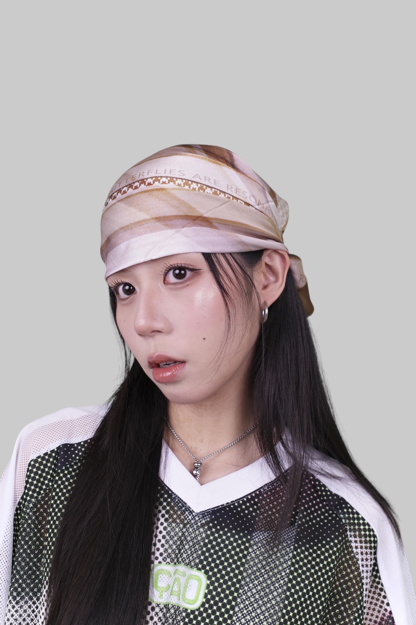 『Always_Good』光澤感 格紋 氣質 絲巾 方巾 頭巾