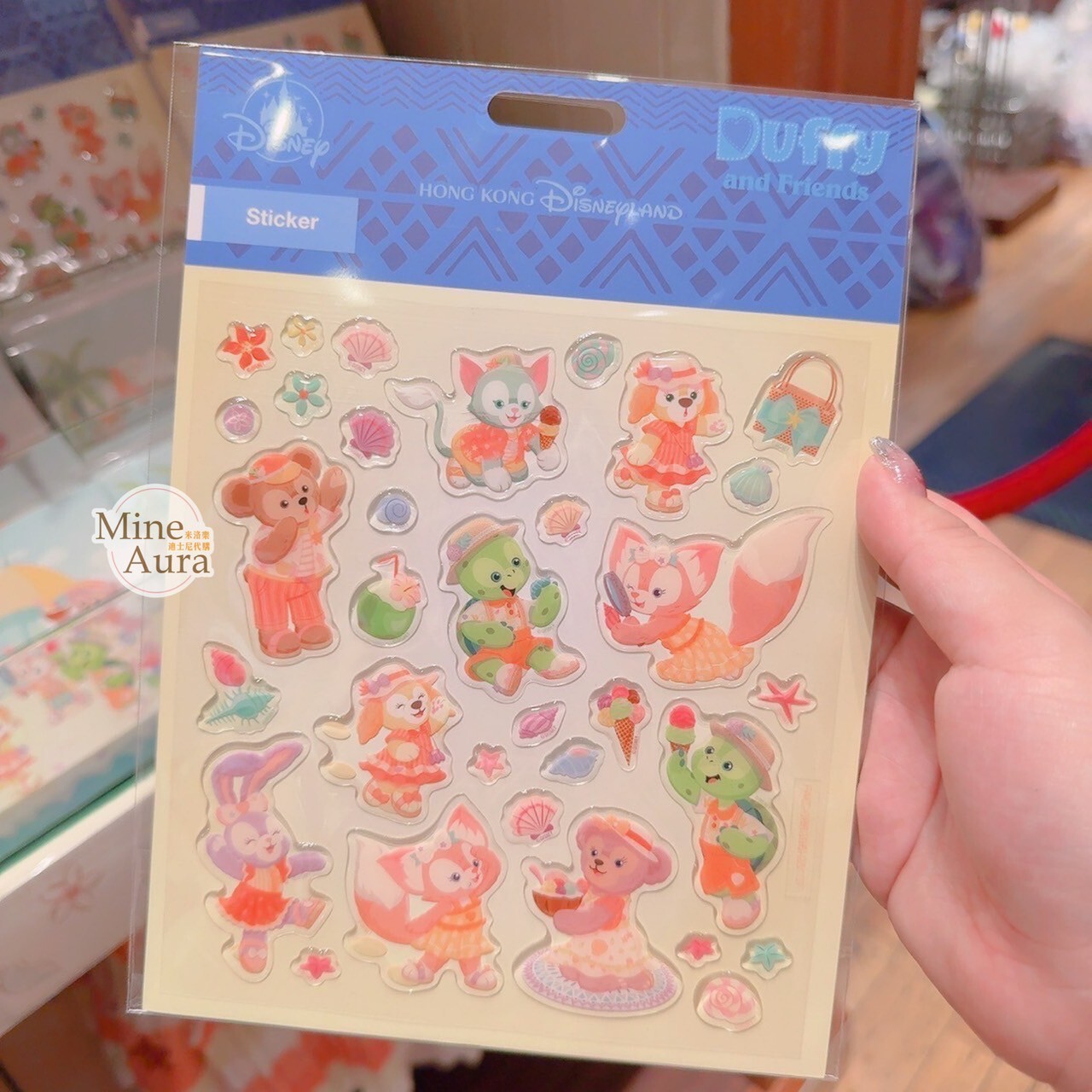 海灘派對系列 達菲Duffy與好友 圖案 貼紙 -香港迪士尼樂園