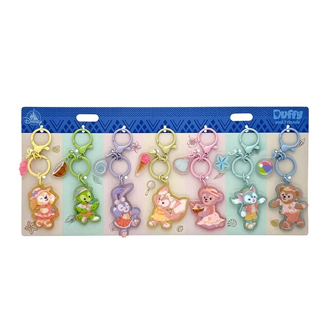 海灘派對系列 達菲Duffy與好友 造型 鑰匙圈 吊飾 7入組 -香港迪士尼樂園
