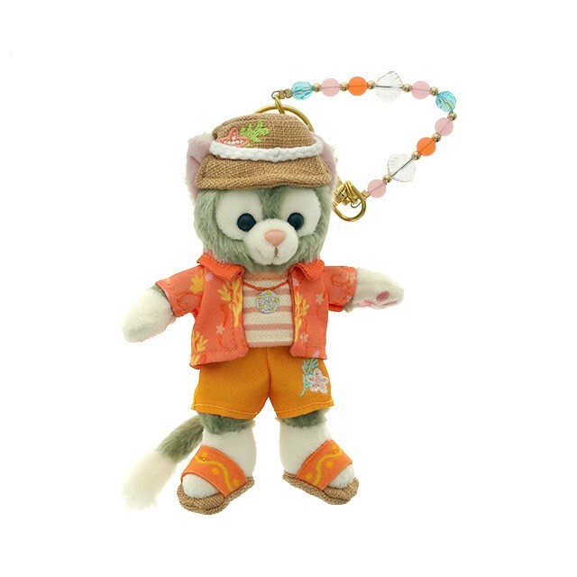 海灘派對系列 達菲Duffy與好友 傑拉托尼 畫家貓 Gelatoni 鑰匙圈 吊飾 -香港迪士尼樂園