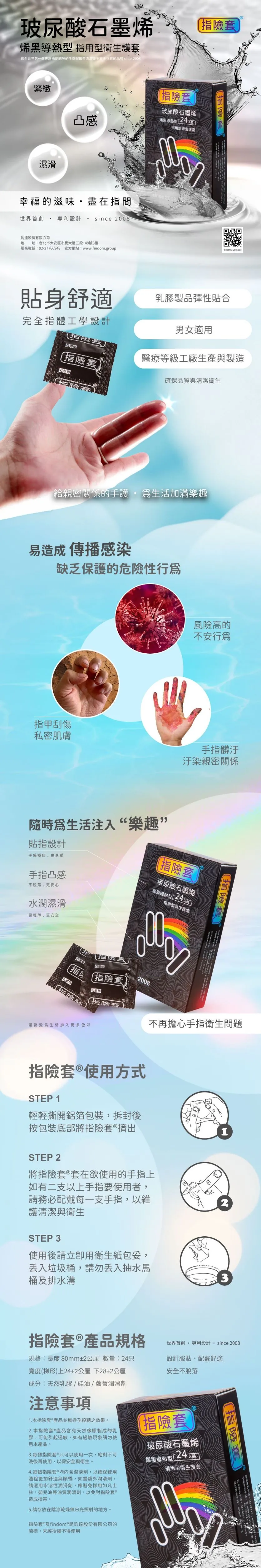 Findom 指險套: 烯黑導熱型 指險套 (24片裝)