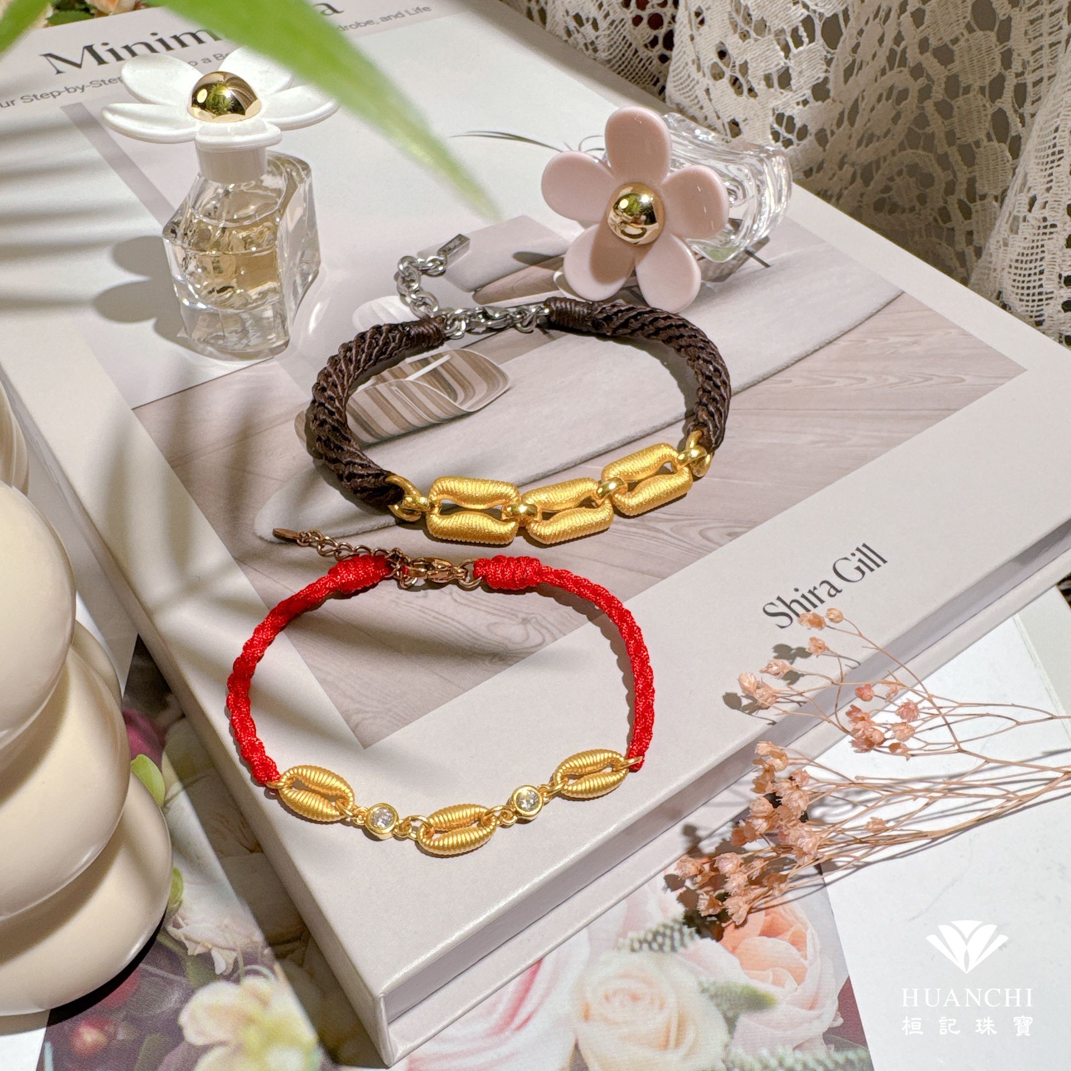 微甜咖啡 情侶編織金手鍊