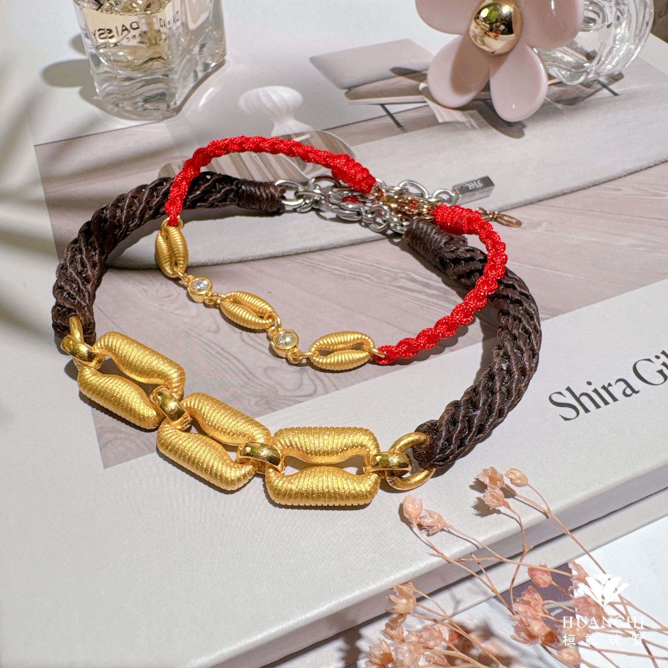 微甜咖啡 情侶編織金手鍊