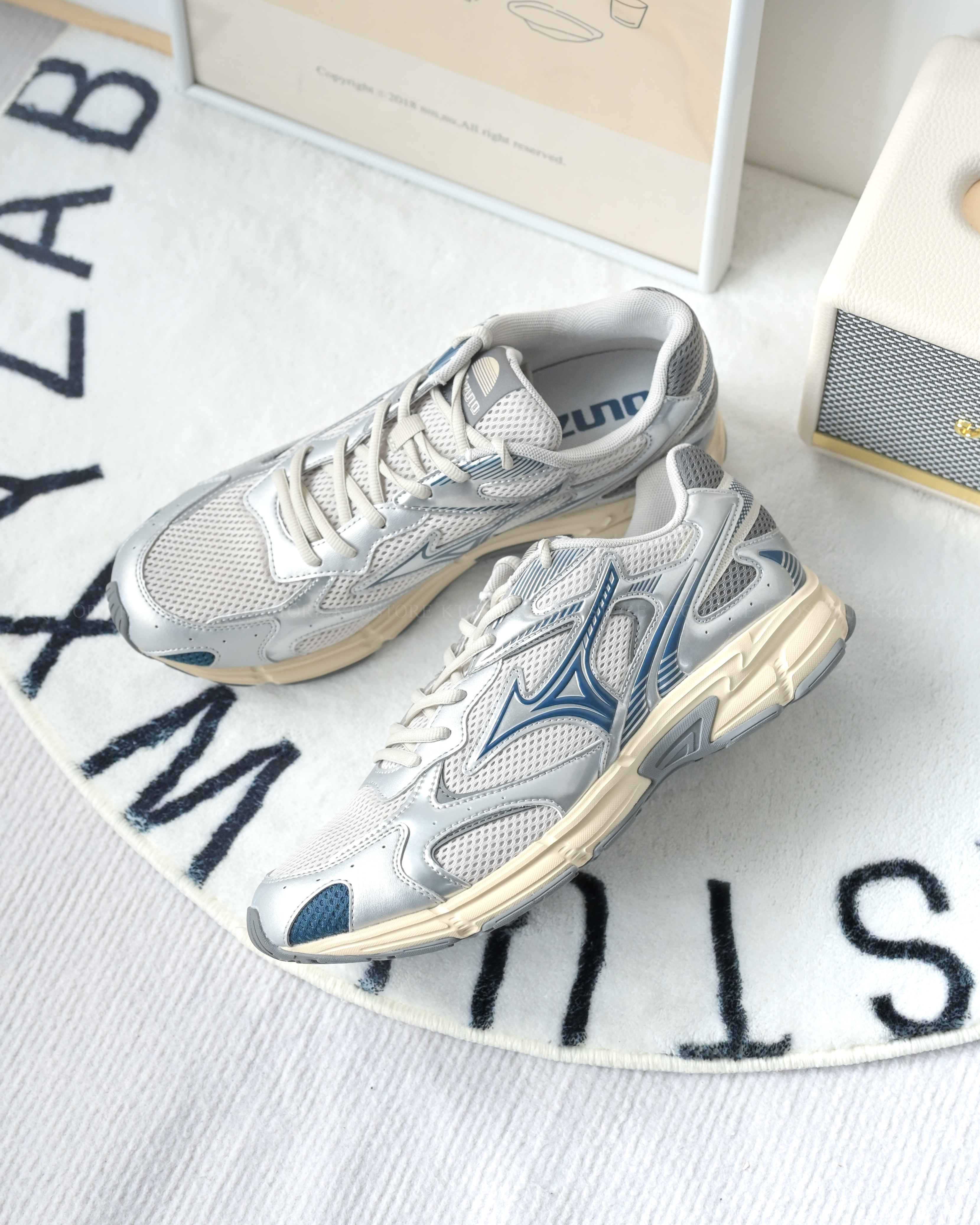 KTQ STORE ‧ MIZUNO 美津濃Cyclone Speed 2k 美津濃慢跑鞋 銀灰藍色 D1GH222913