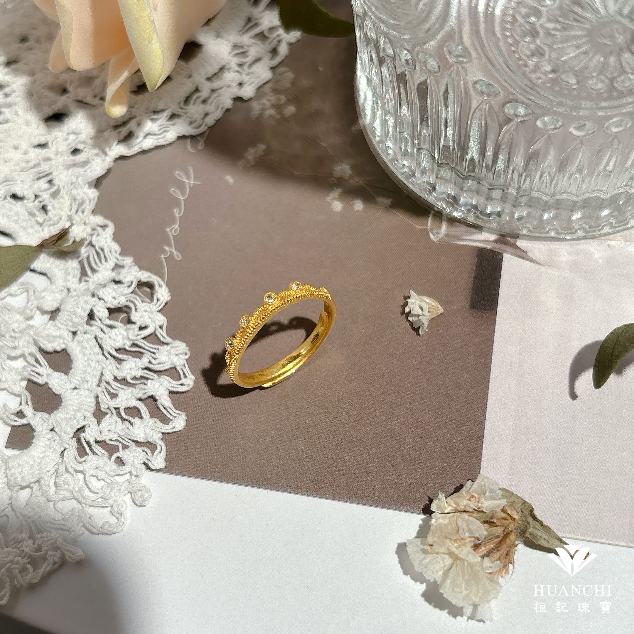 點點閃爍/點點閃爍(雙排) 黃金戒指