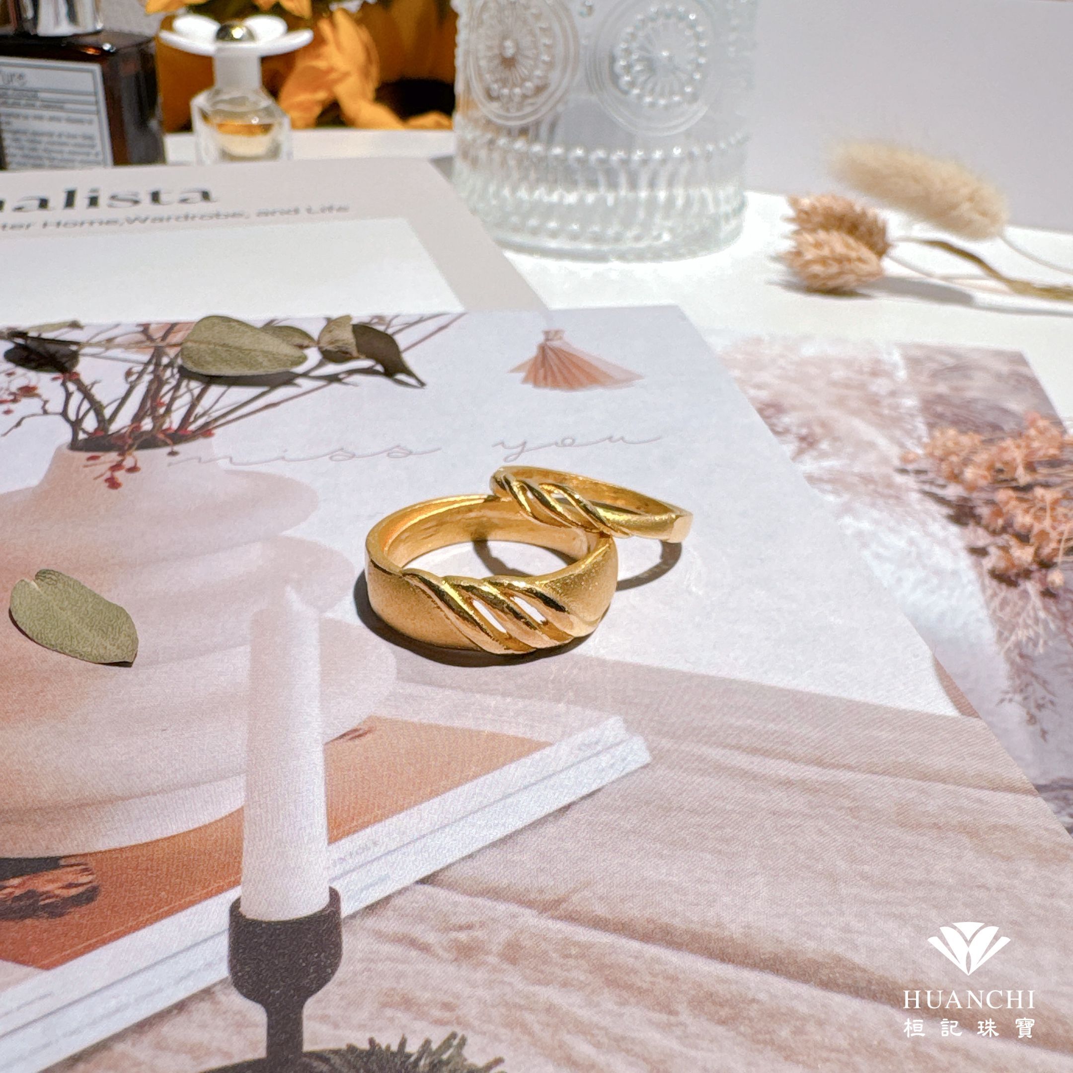 柔情浪漫 黃金對戒/情侶對戒