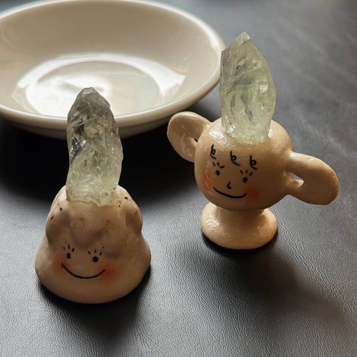 [原石] 綠水晶 手工陶藝品