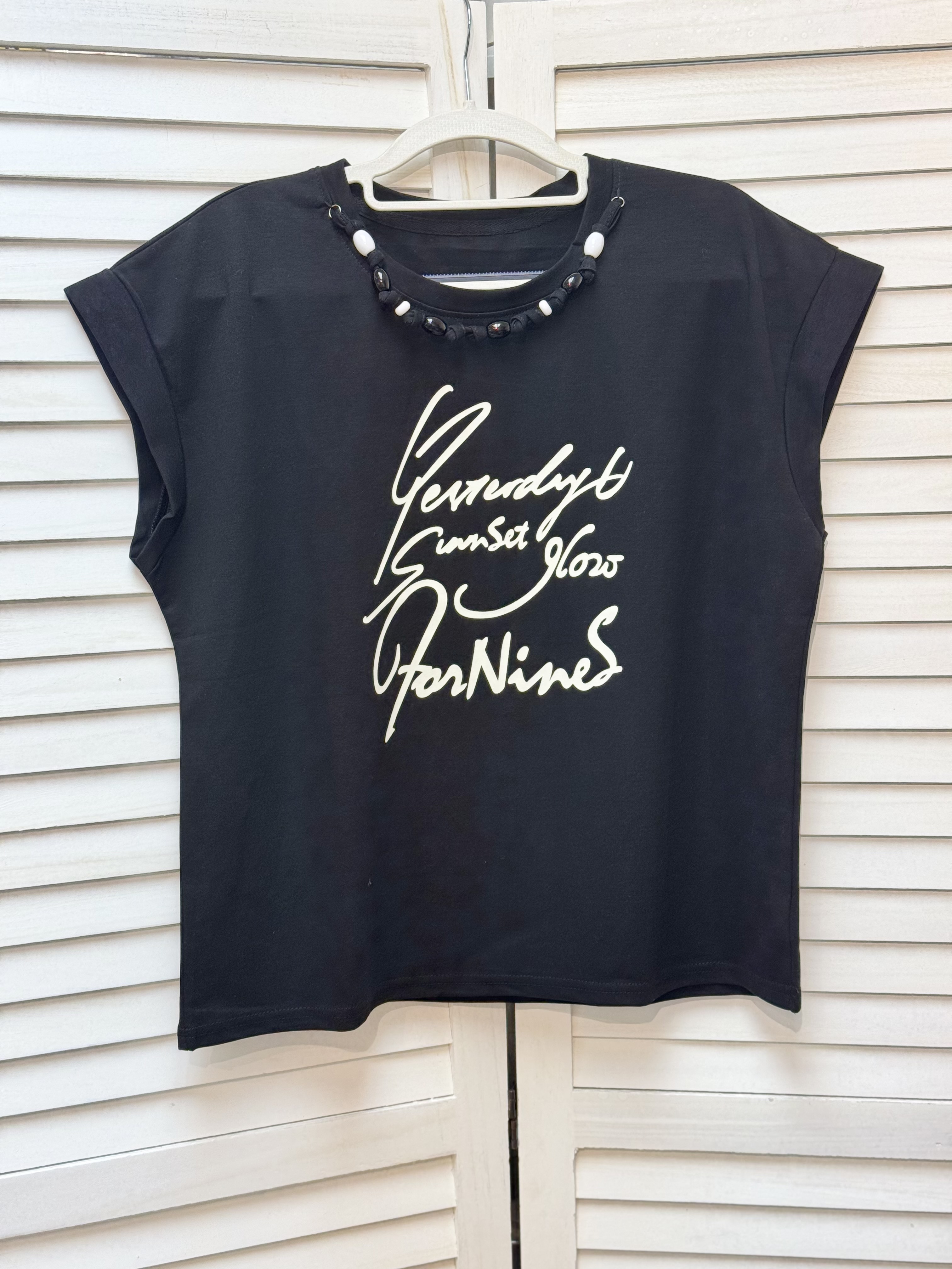 G05 韓國 串珠英文字TOP 胸42 長21