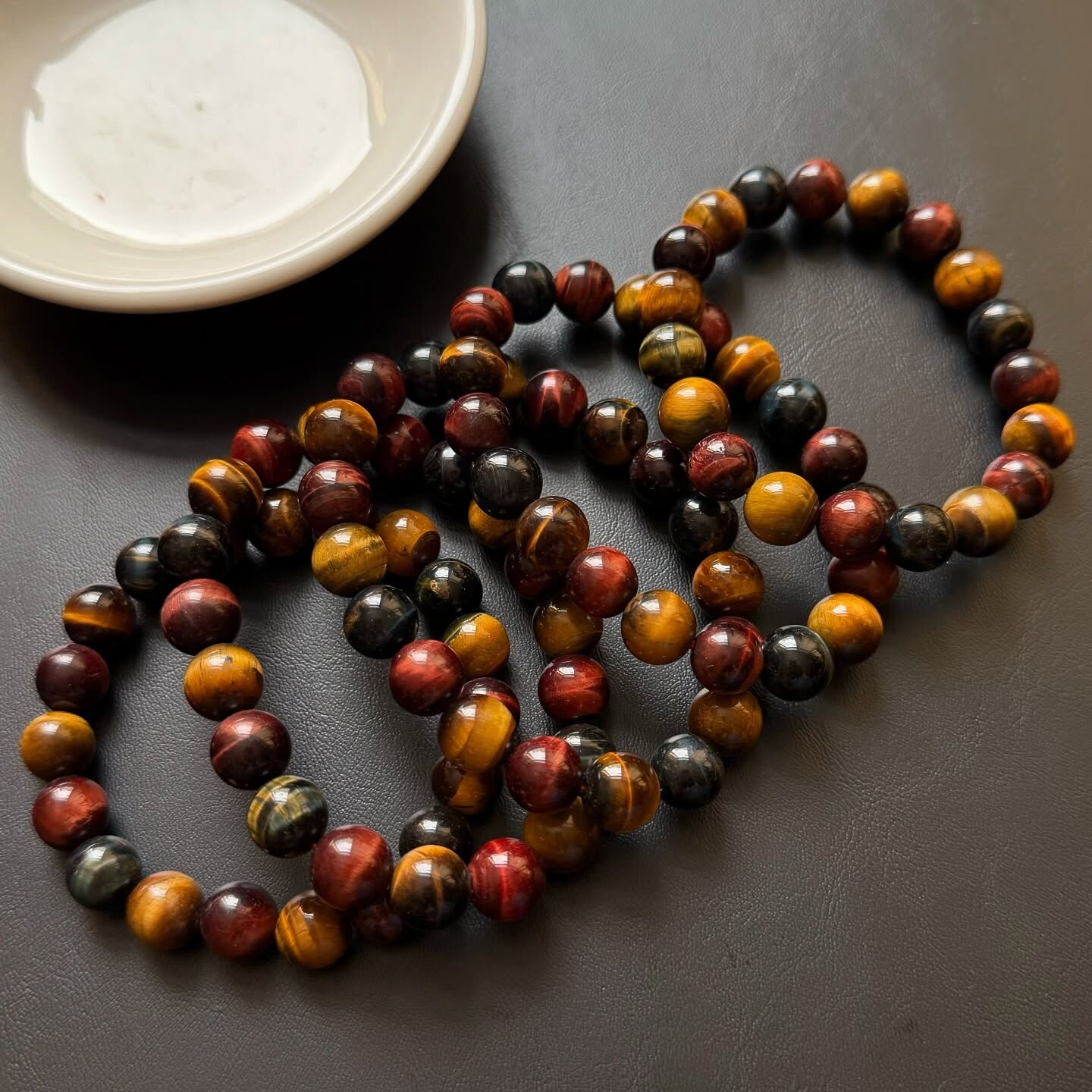 [原石] 紅黃藍虎眼石 水晶手串