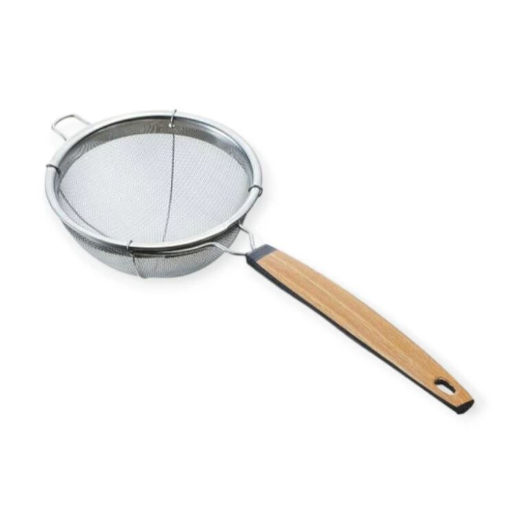 日本製 抹茶篩 茶粉篩 濾茶網 -木紋柄 [18-8不銹鋼網]