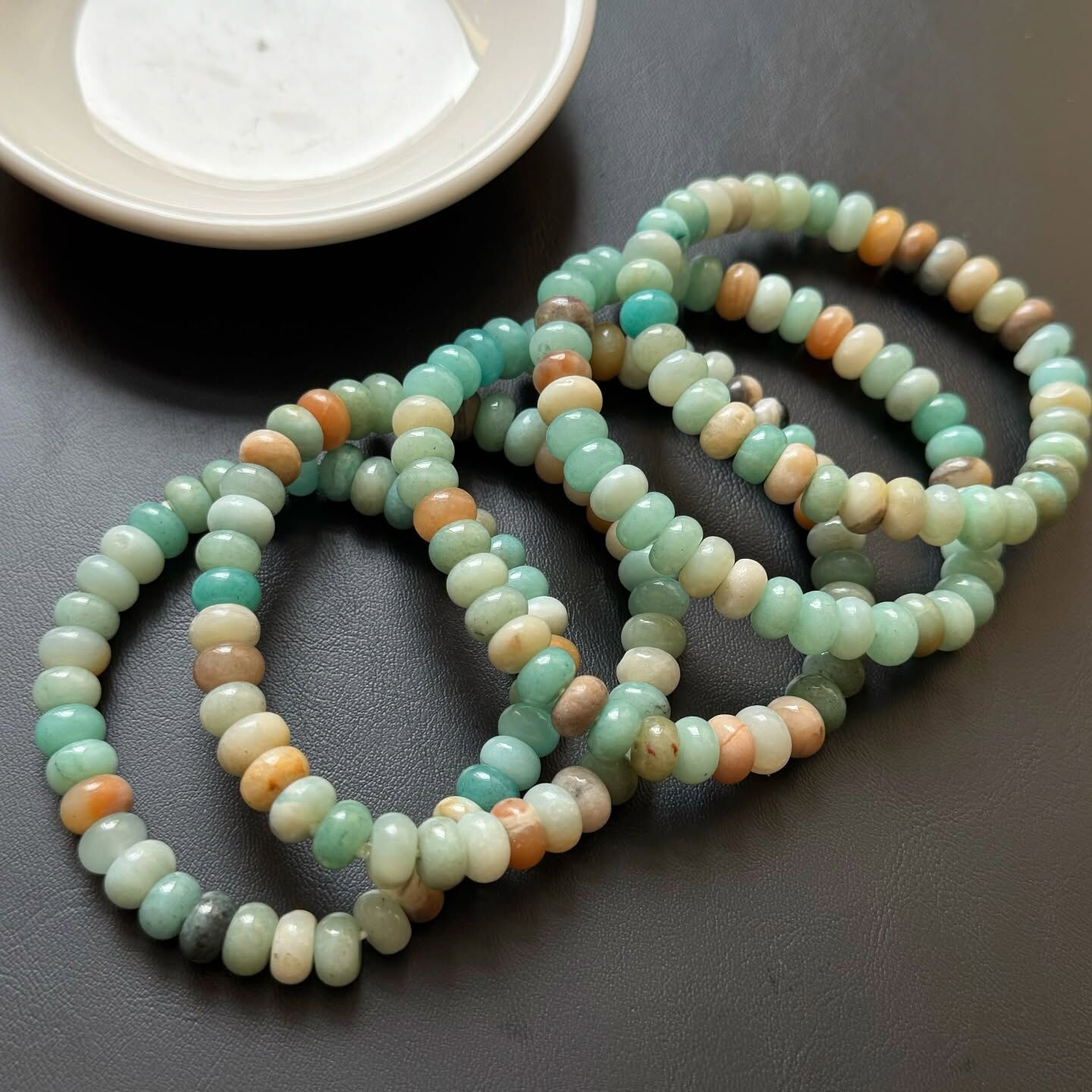[原石] 加勒比方解石 算盤珠水晶手串