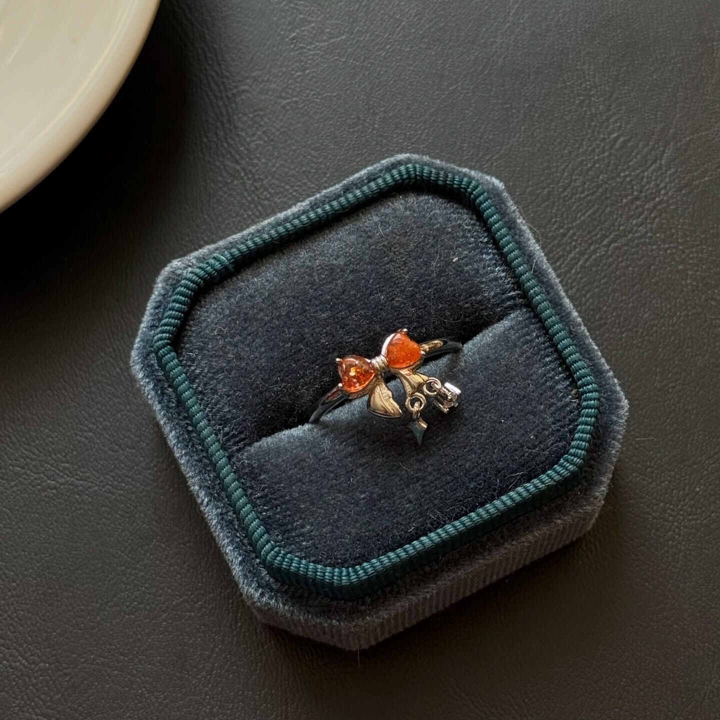 [原石] 金太陽石 蝴蝶結戒指 水晶戒指