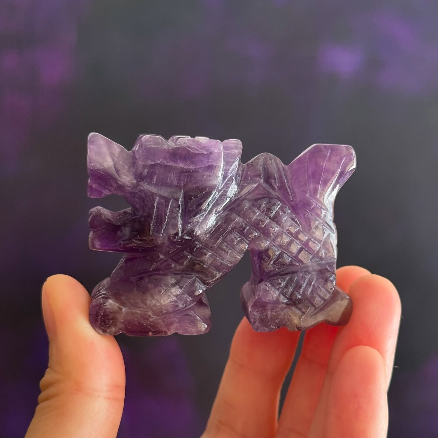 [原石] 紫水晶 麒麟 水晶風水擺件