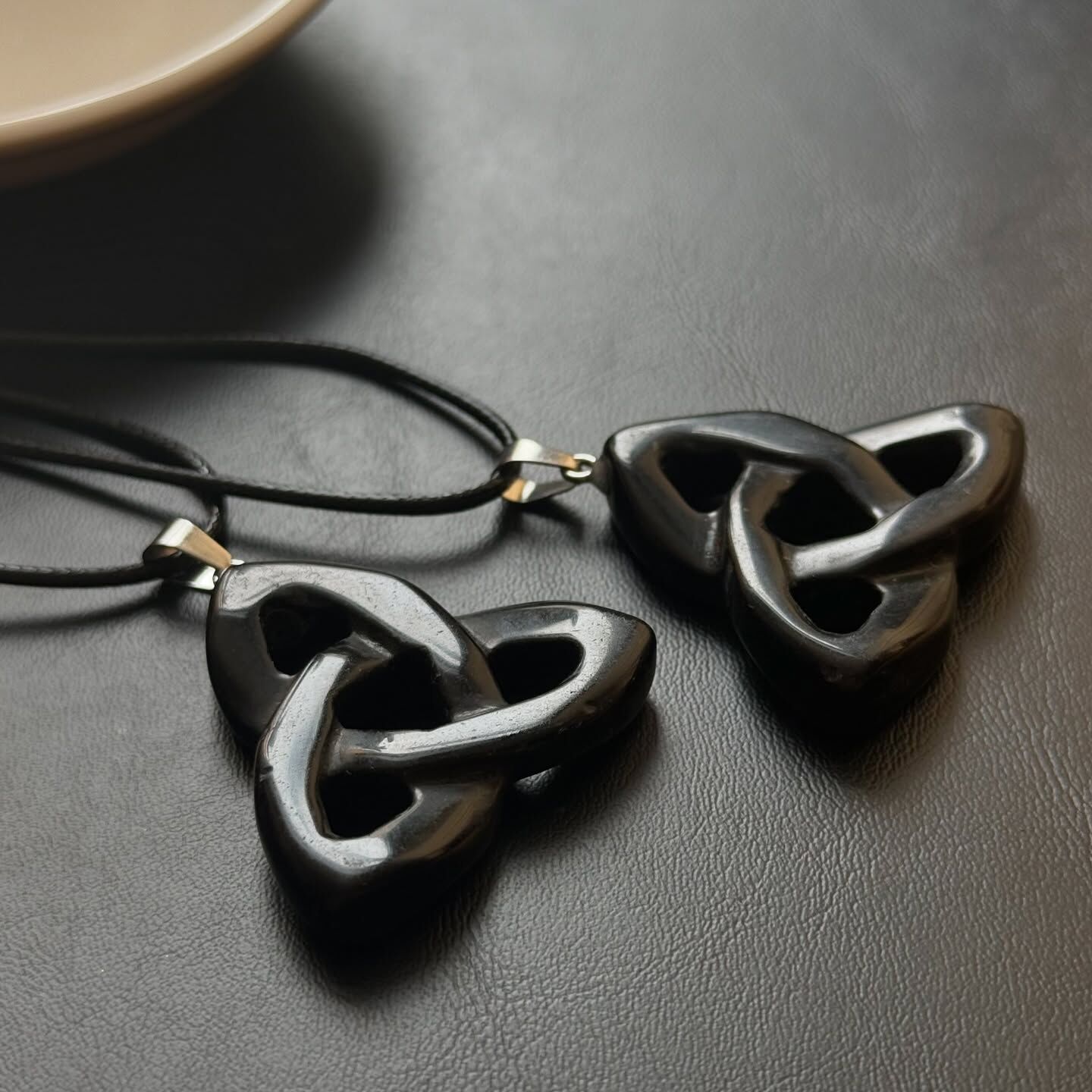 [原石] 黑曜石 三位一體 水晶項鏈