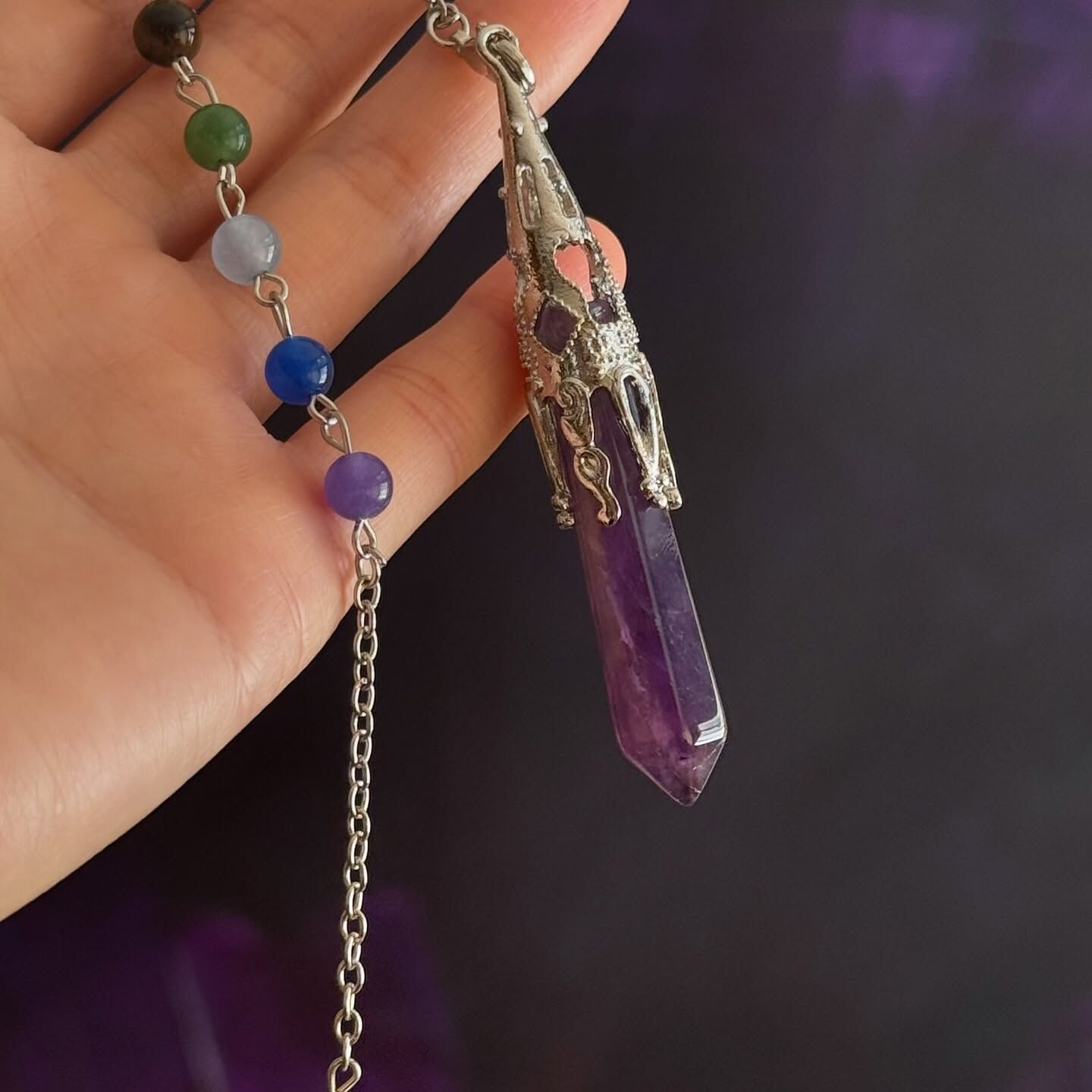 [原石] 紫水晶 水晶靈擺