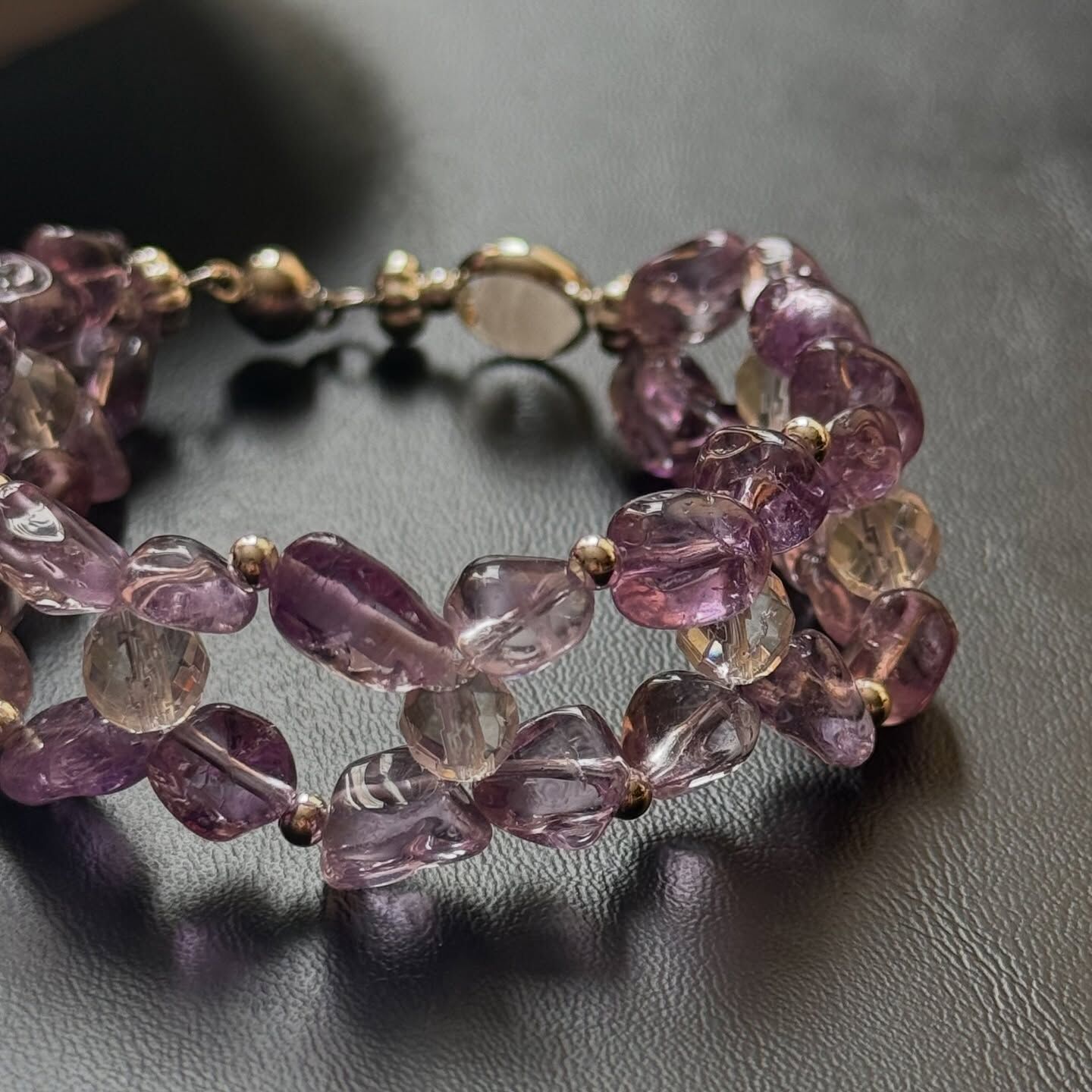 [原石] 紫水晶 彈性繩+磁吸式扣環 設計款手串