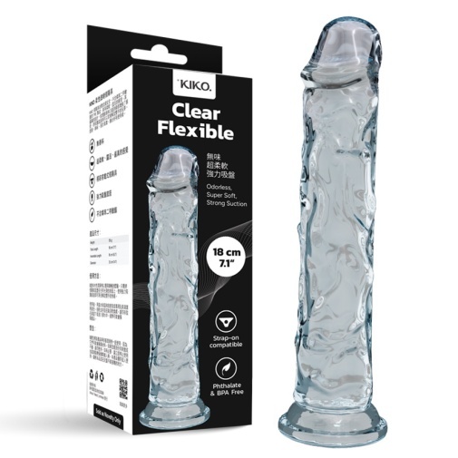 KIKO - 彈性仿真陽具 7.1" - 透明