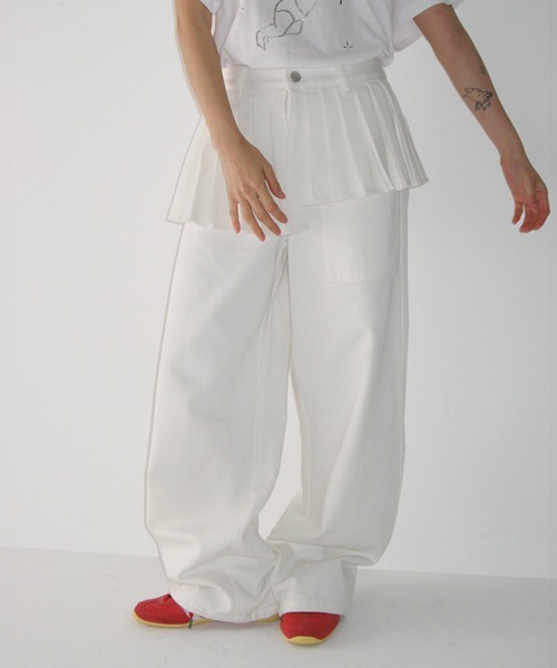 ★2025SS新作★RONRON★OFF BALANCE PLEAT LAYERED PANTS RONRON OFF BALANCE PLEAT LAYERED PANTS