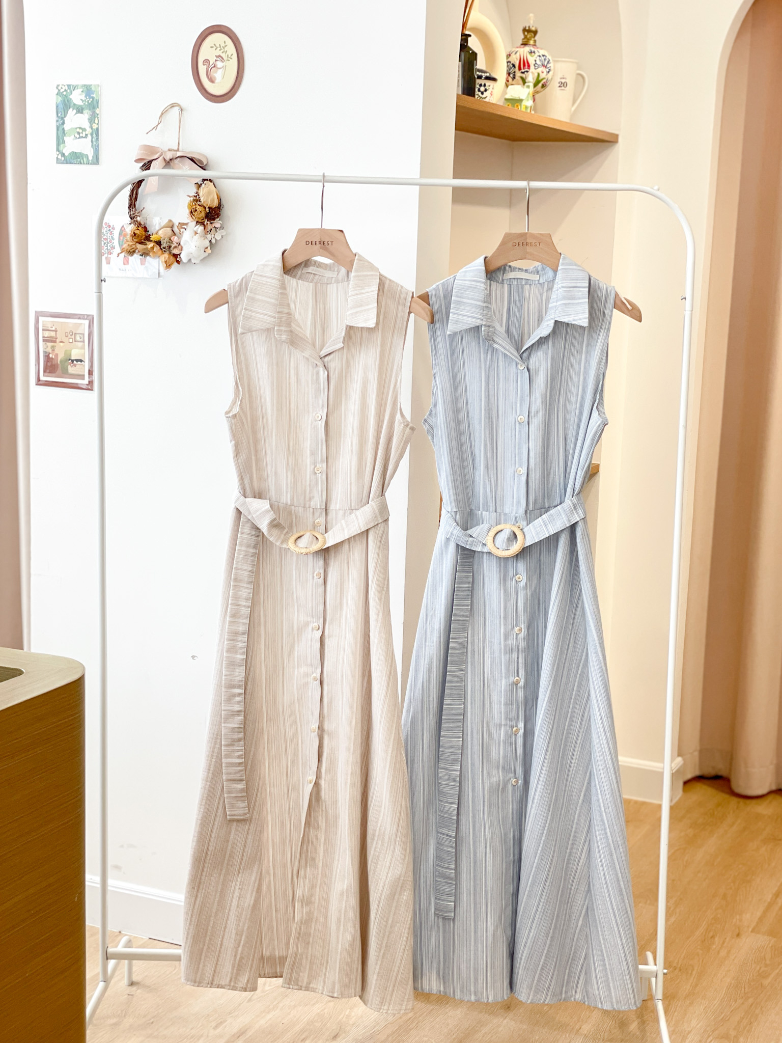 OP661 Azure Striped Breezy Dress