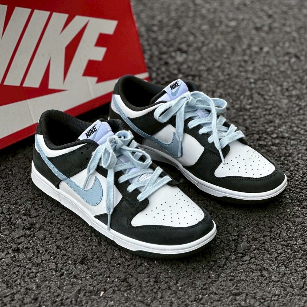 Nike Dunk Low "Midnight Navy" 午夜藍 深灰黑 水藍勾 麂皮 拼接 低筒休閒鞋